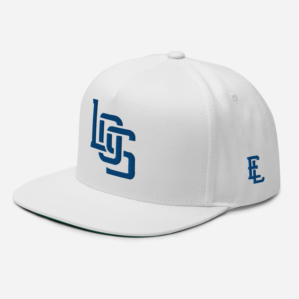 "LOS" Flat Bill Cap | E Luna Brand ESSENTIAL | 2 Royal Thread Logos