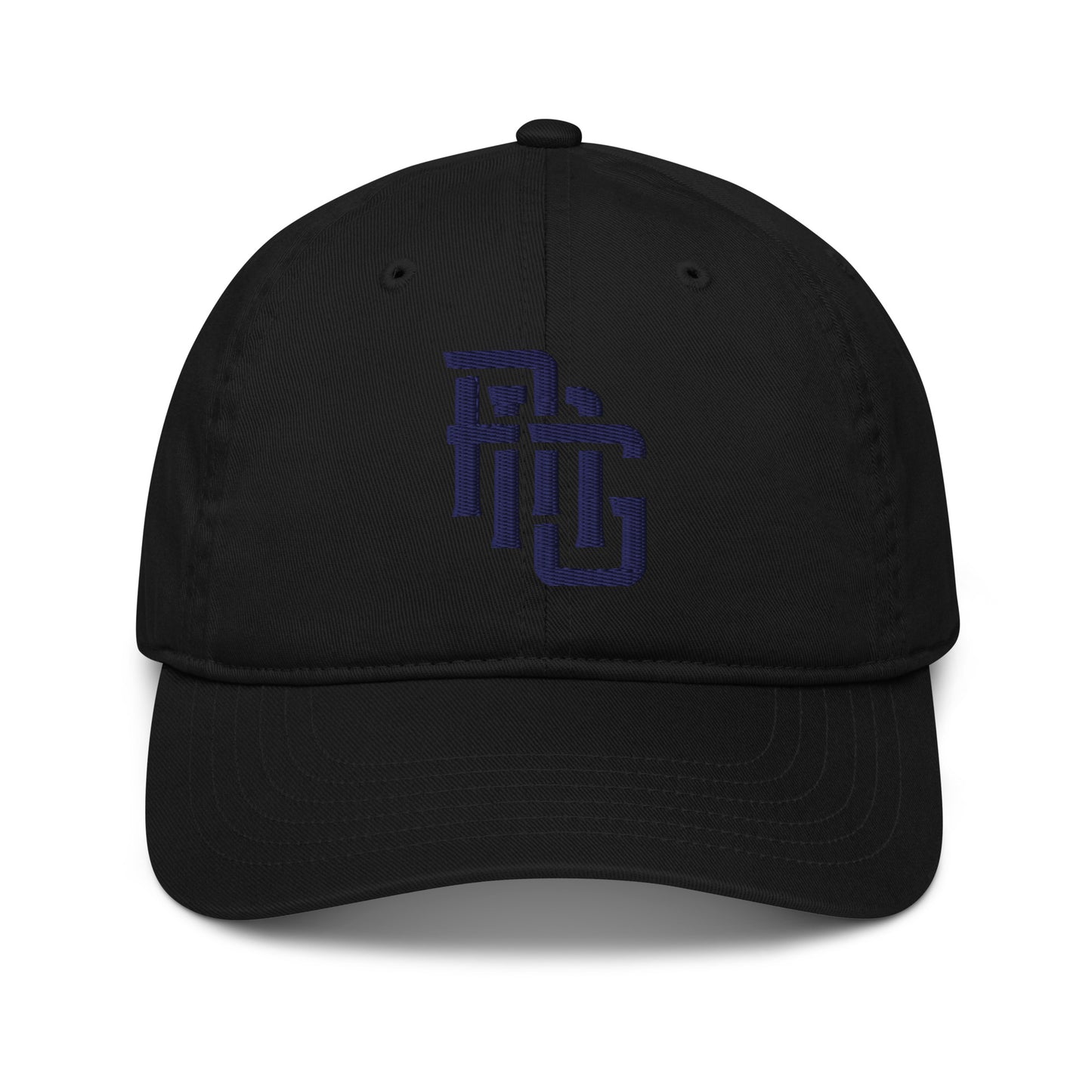 "ANG" Organic Baseball Cap | E Luna Brand ESSENTIAL | 2 Navy Thread Logos