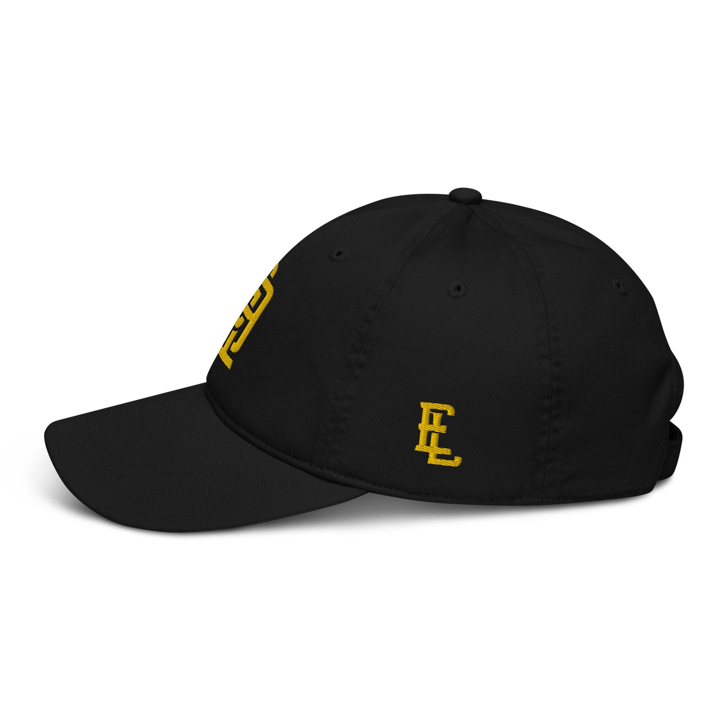"619" Organic Baseball Cap | E Luna Brand ESSENTIAL | 2 Gold Thread Logos