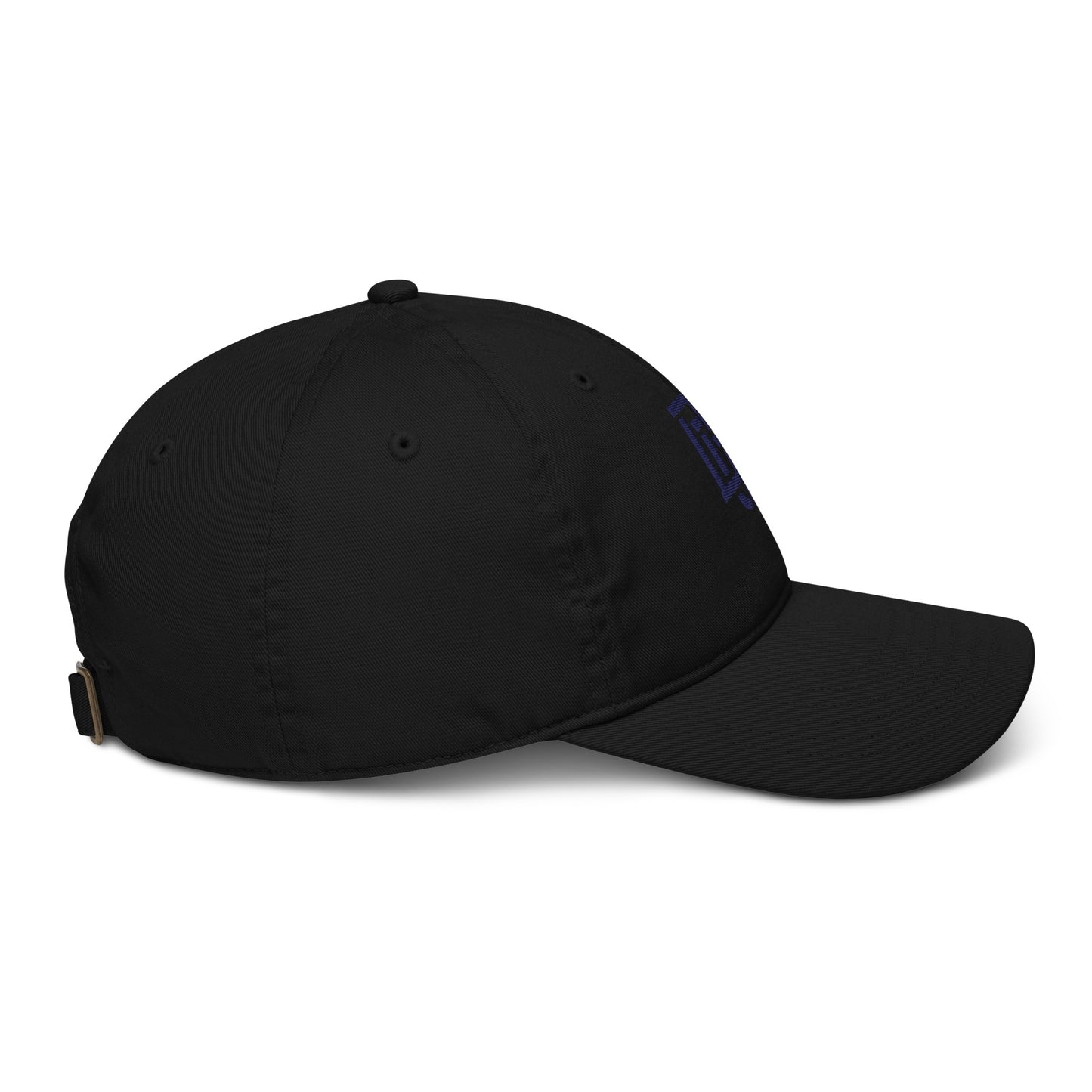 "DGO" Organic Baseball Cap | Econscious EC7000 | E Luna Brand ESSENTIAL Duocrest 2 Navy Thread Logos: Front & Left