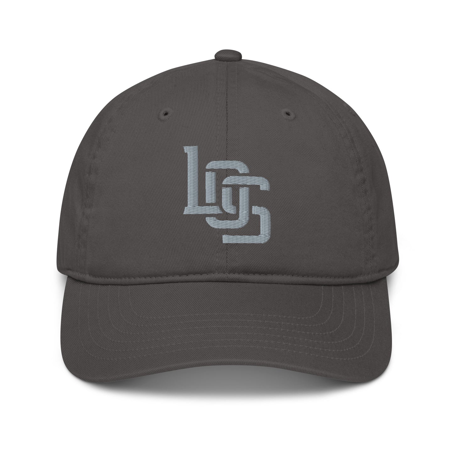 "LOS" Organic Baseball Cap | E Luna Brand ESSENTIAL | 2 Grey Thread Logos
