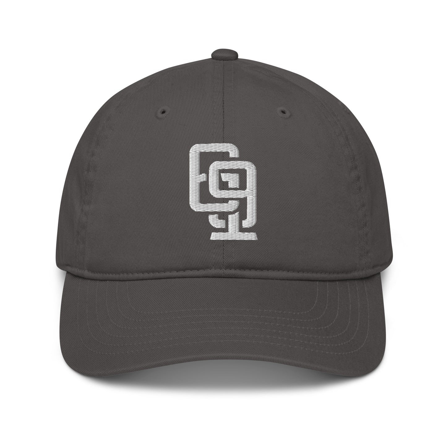 "619" Organic Baseball Cap | E Luna Brand ESSENTIAL | 2 White Thread Logos