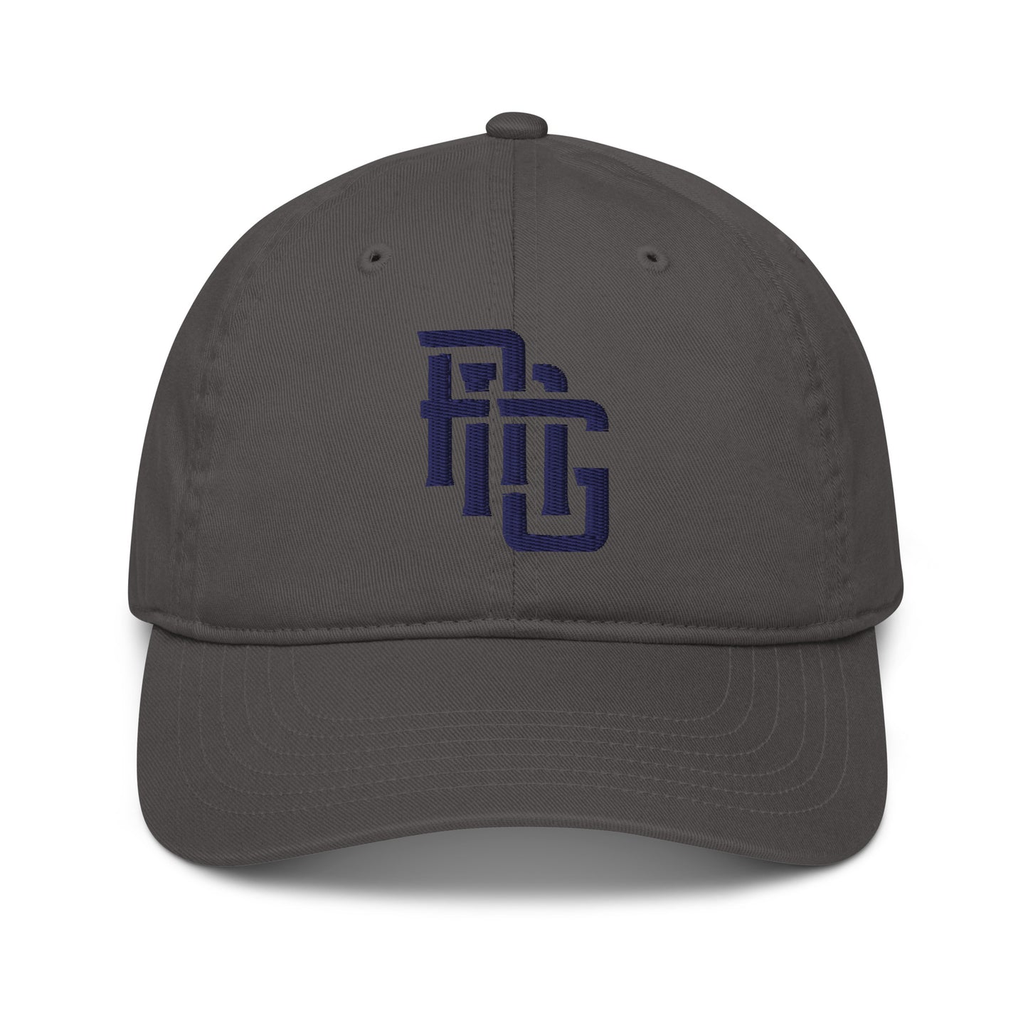 "ANG" Organic Baseball Cap | E Luna Brand ESSENTIAL | 2 Navy Thread Logos