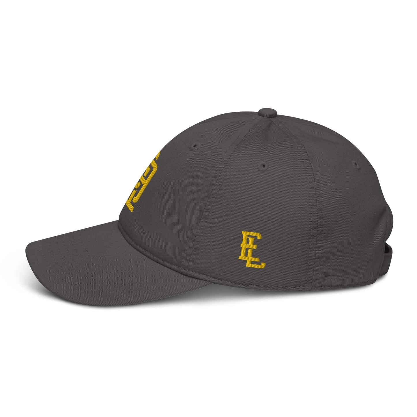 "619" Organic Baseball Cap | E Luna Brand ESSENTIAL | 2 Gold Thread Logos