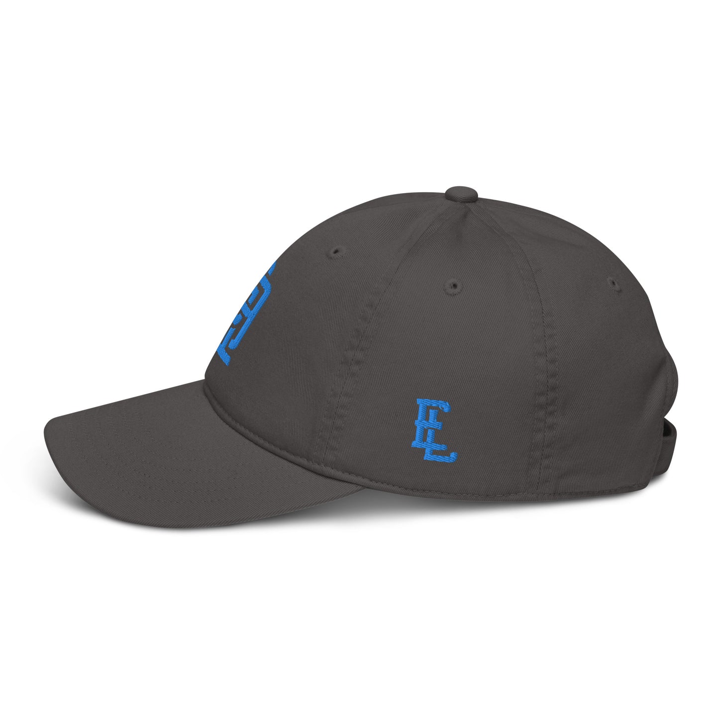 "619" Organic Baseball Cap | E Luna Brand ESSENTIAL | 2 Aqua/Teal Thread Logos