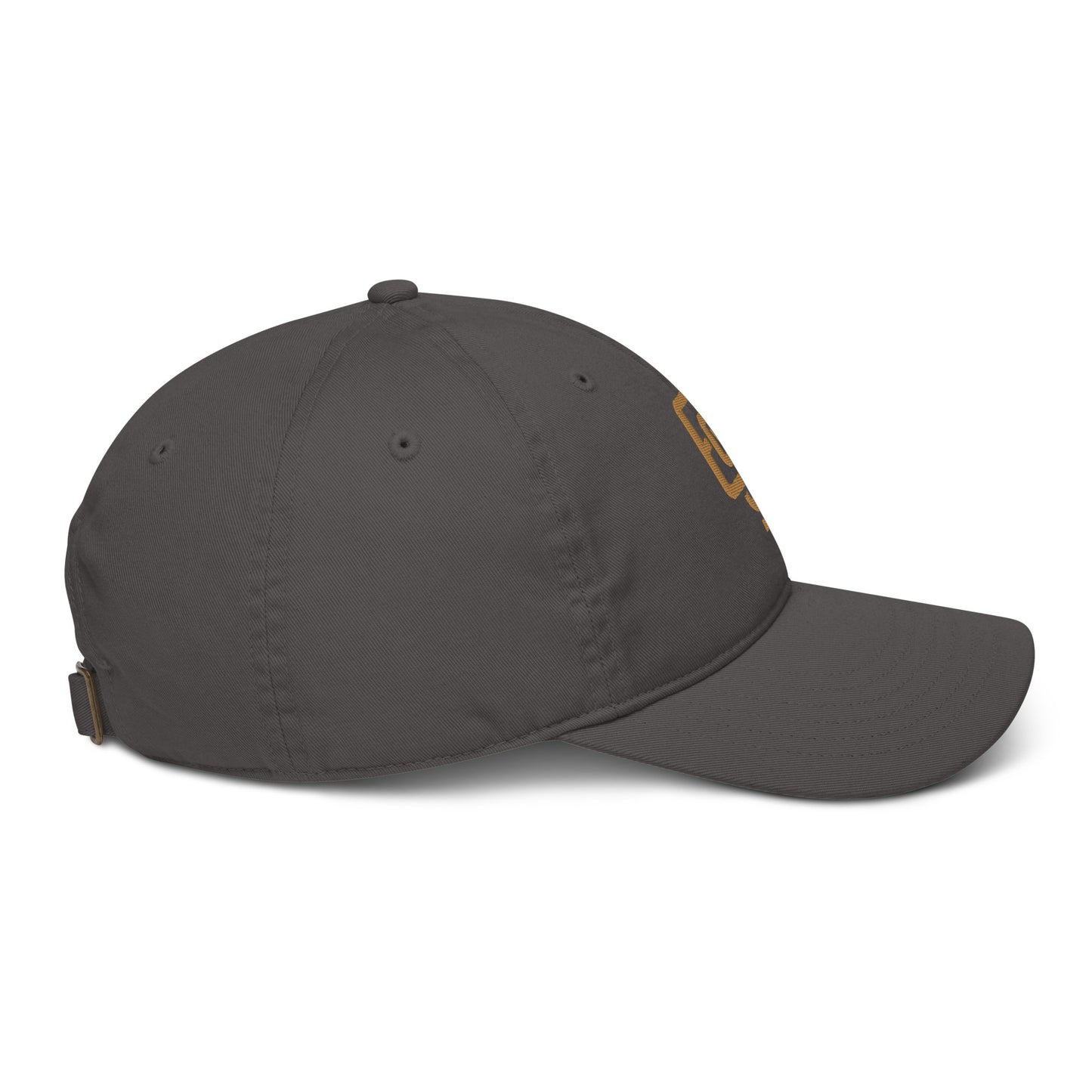 "619" Organic Baseball Cap | E Luna Brand ESSENTIAL | 2 Old Gold Thread Logos
