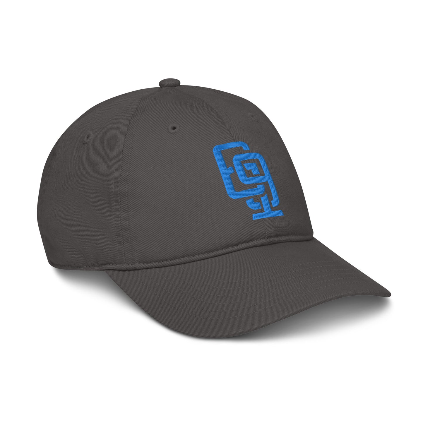 "619" Organic Baseball Cap | E Luna Brand ESSENTIAL | 2 Aqua/Teal Thread Logos
