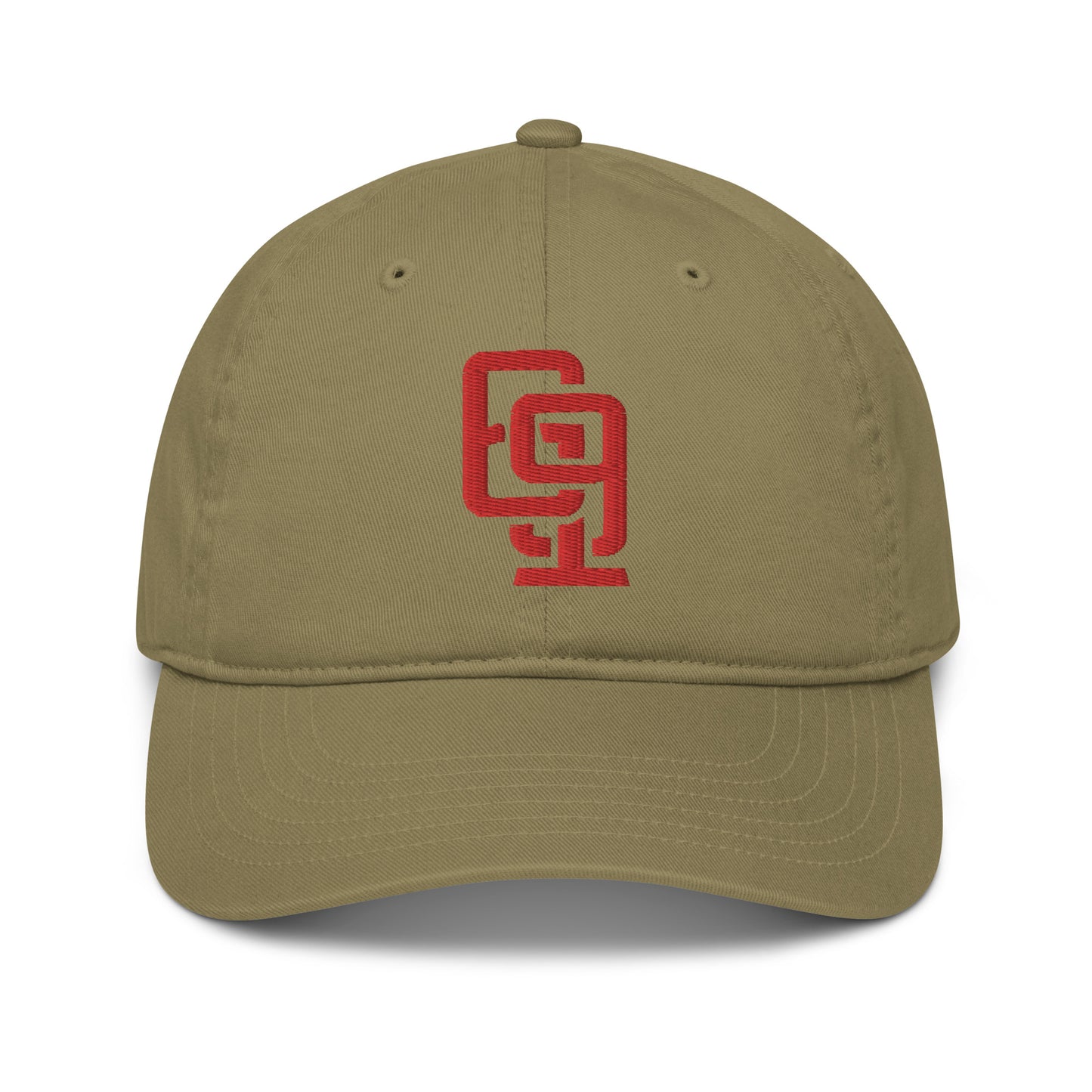 "619" Organic Baseball Cap | E Luna Brand ESSENTIAL | 2 Red Thread Logos