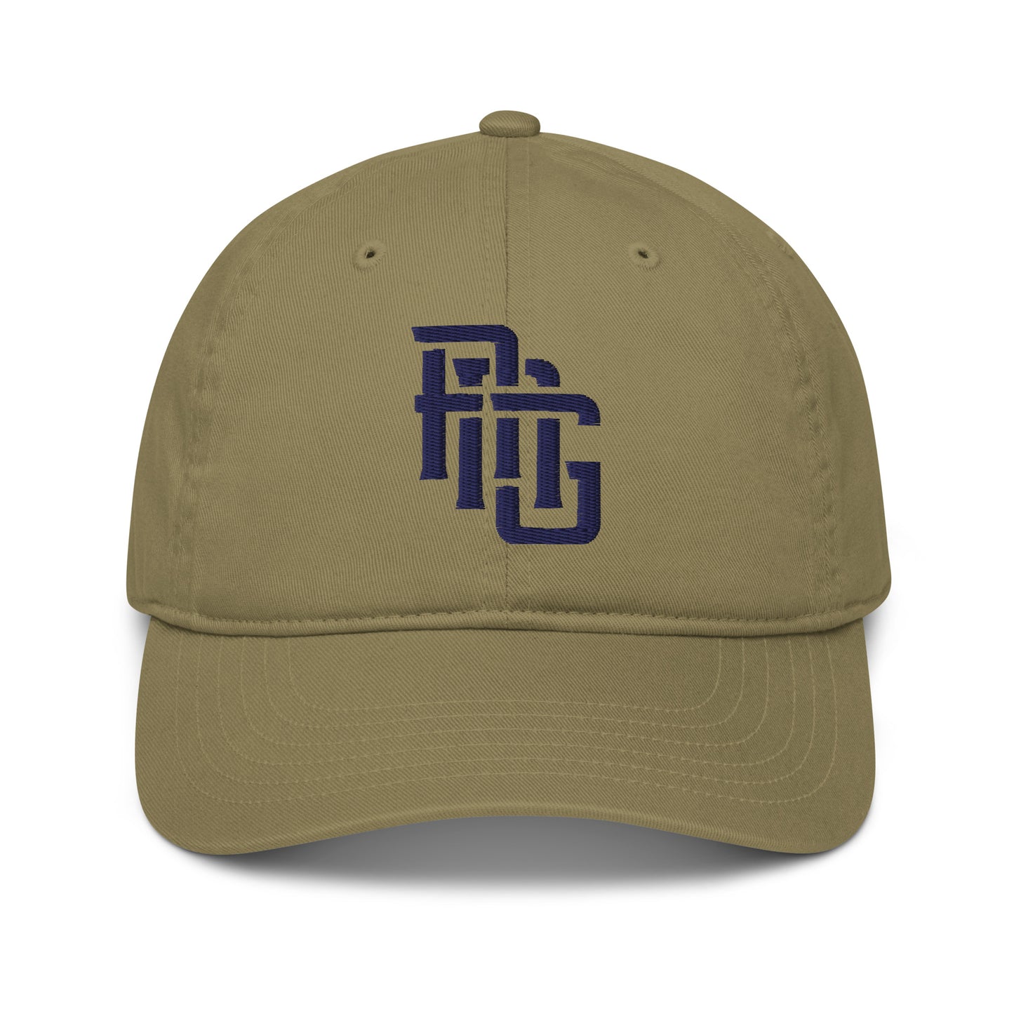 "ANG" Organic Baseball Cap | E Luna Brand ESSENTIAL | 2 Navy Thread Logos