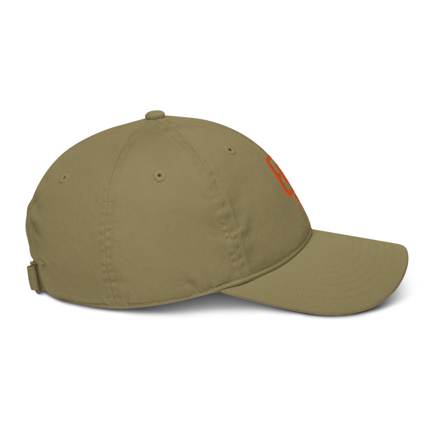 "619" Organic Baseball Cap | E Luna Brand ESSENTIAL | 2 Orange Thread Logos