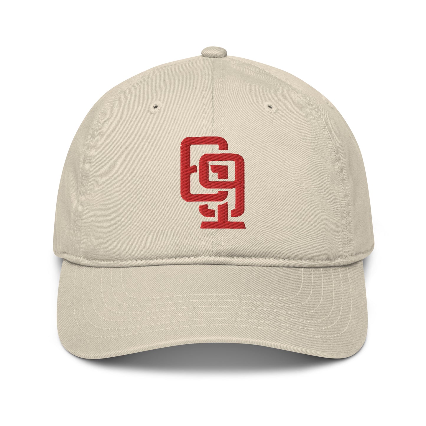 "619" Organic Baseball Cap | E Luna Brand ESSENTIAL | 2 Red Thread Logos