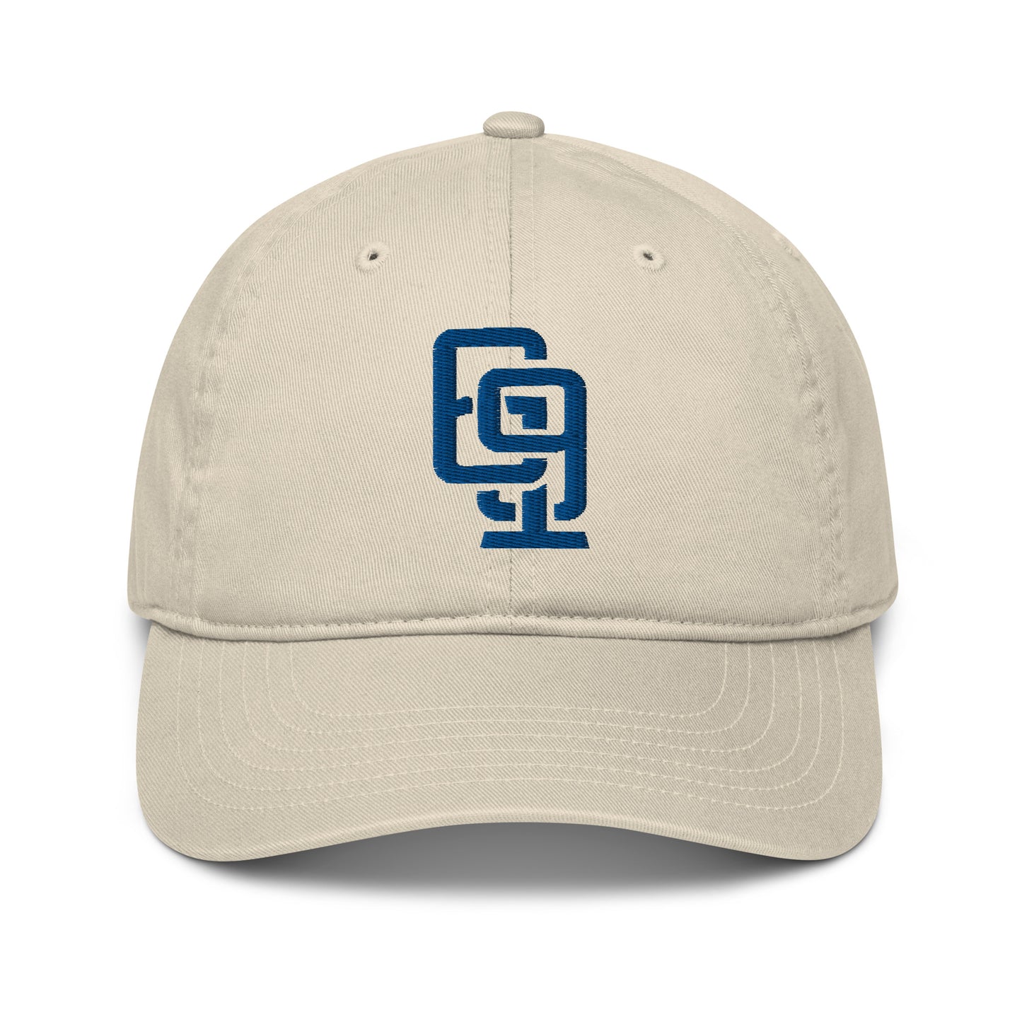 "619" Organic Baseball Cap | E Luna Brand ESSENTIAL | 2 Royal Thread Logos