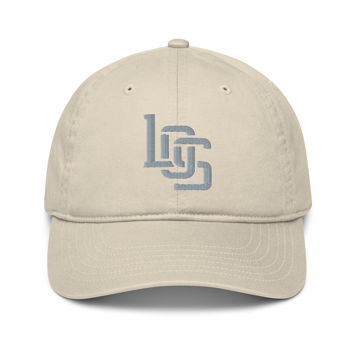 "LOS" Organic Baseball Cap | E Luna Brand ESSENTIAL | 2 Grey Thread Logos