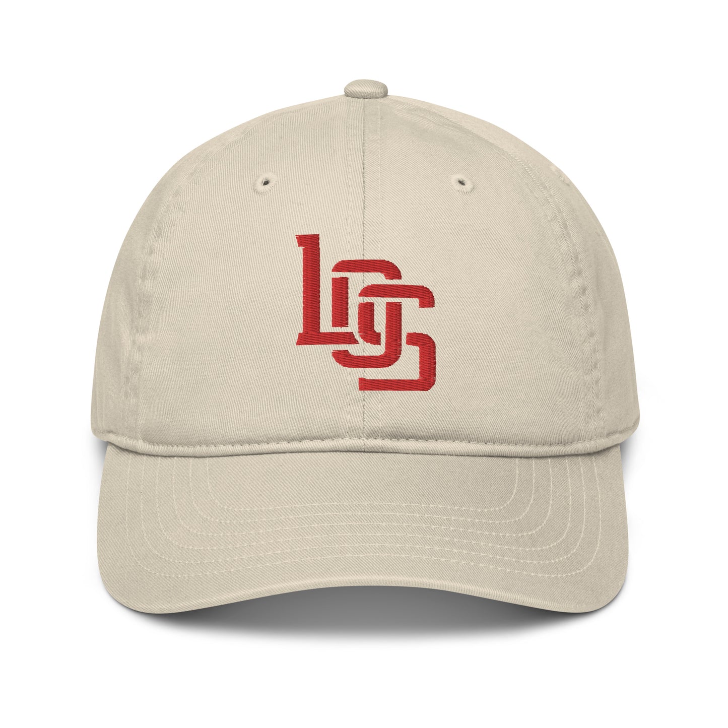 "LOS" Organic Baseball Cap | E Luna Brand ESSENTIAL | 2 Red Thread Logos