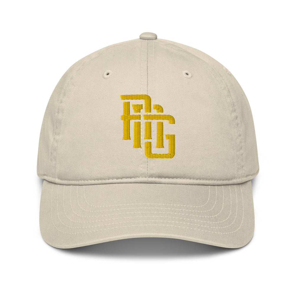 "ANG" Organic Baseball Cap | E Luna Brand ESSENTIAL | 2 Gold Thread Logos