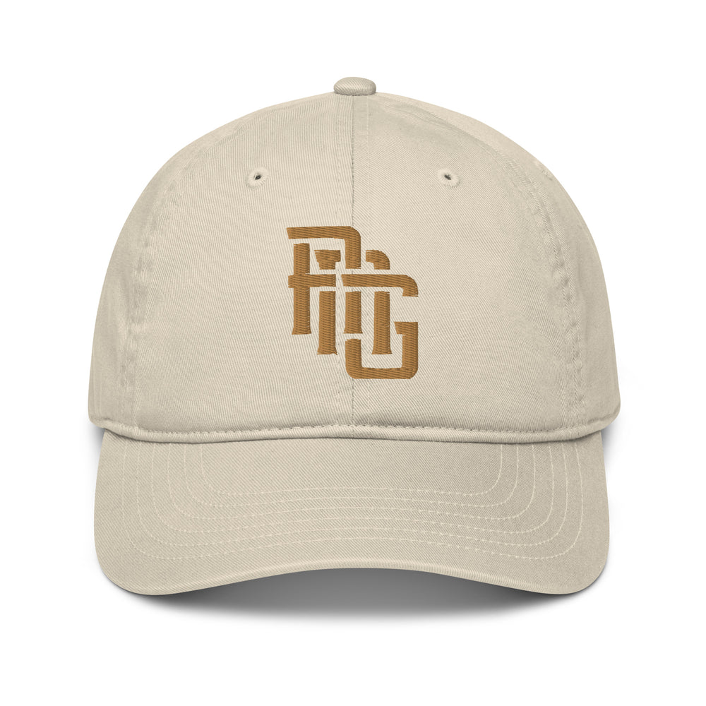 "ANG" Organic Baseball Cap | E Luna Brand ESSENTIAL | 2 Old Gold Thread Logos