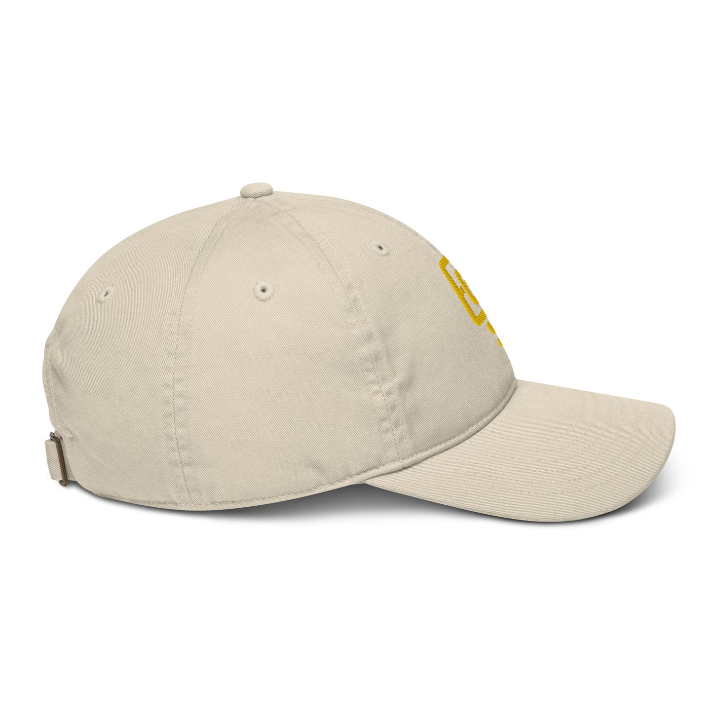 "619" Organic Baseball Cap | E Luna Brand ESSENTIAL | 2 Gold Thread Logos