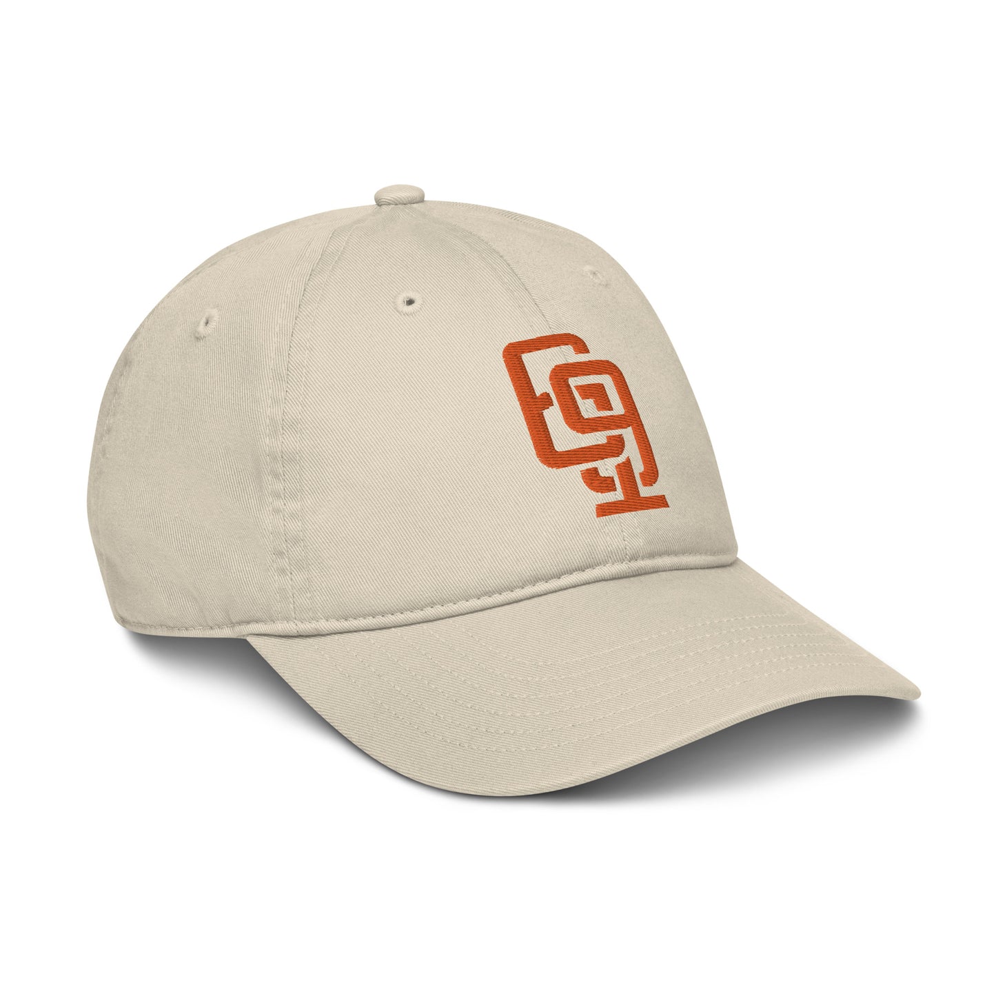 "619" Organic Baseball Cap | E Luna Brand ESSENTIAL | 2 Orange Thread Logos