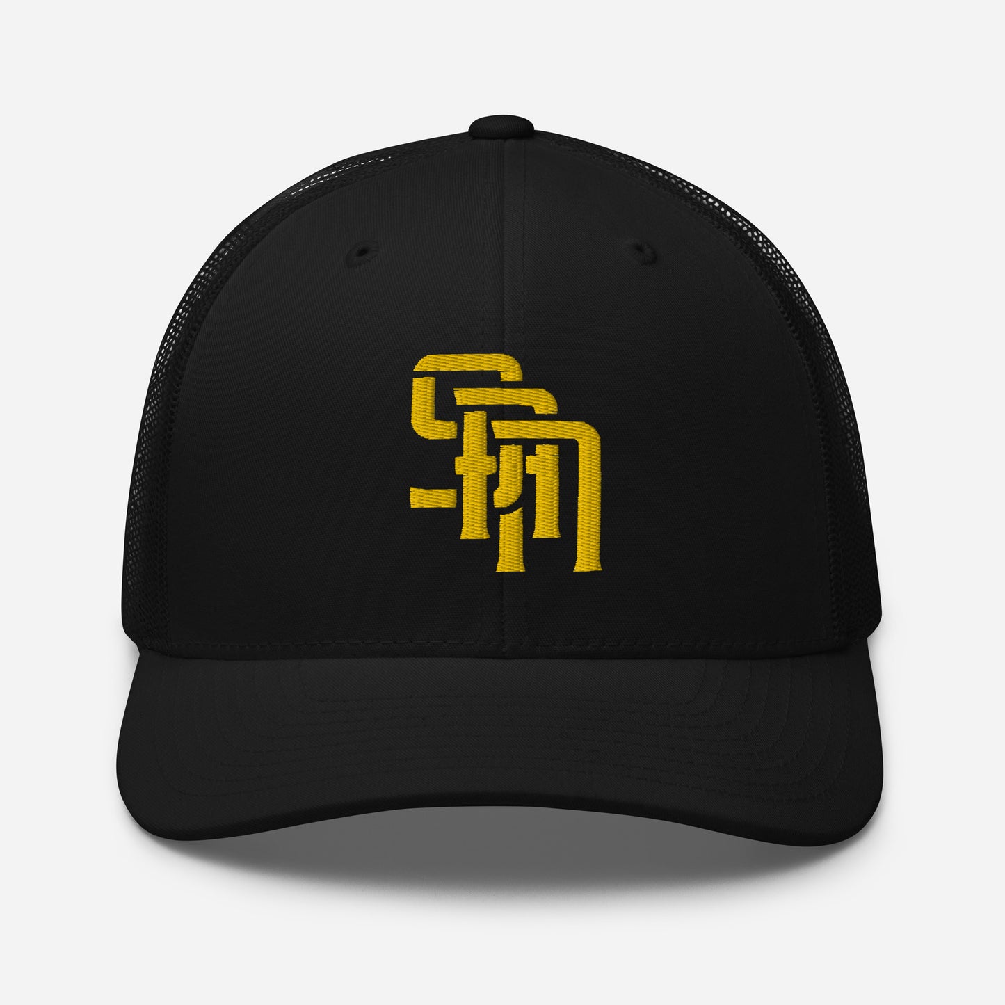 "SAN" Retro Trucker Hat | Yupoong 6606 | E Luna Brand CLASSIC Solocrest 1 Gold Thread Front Logo