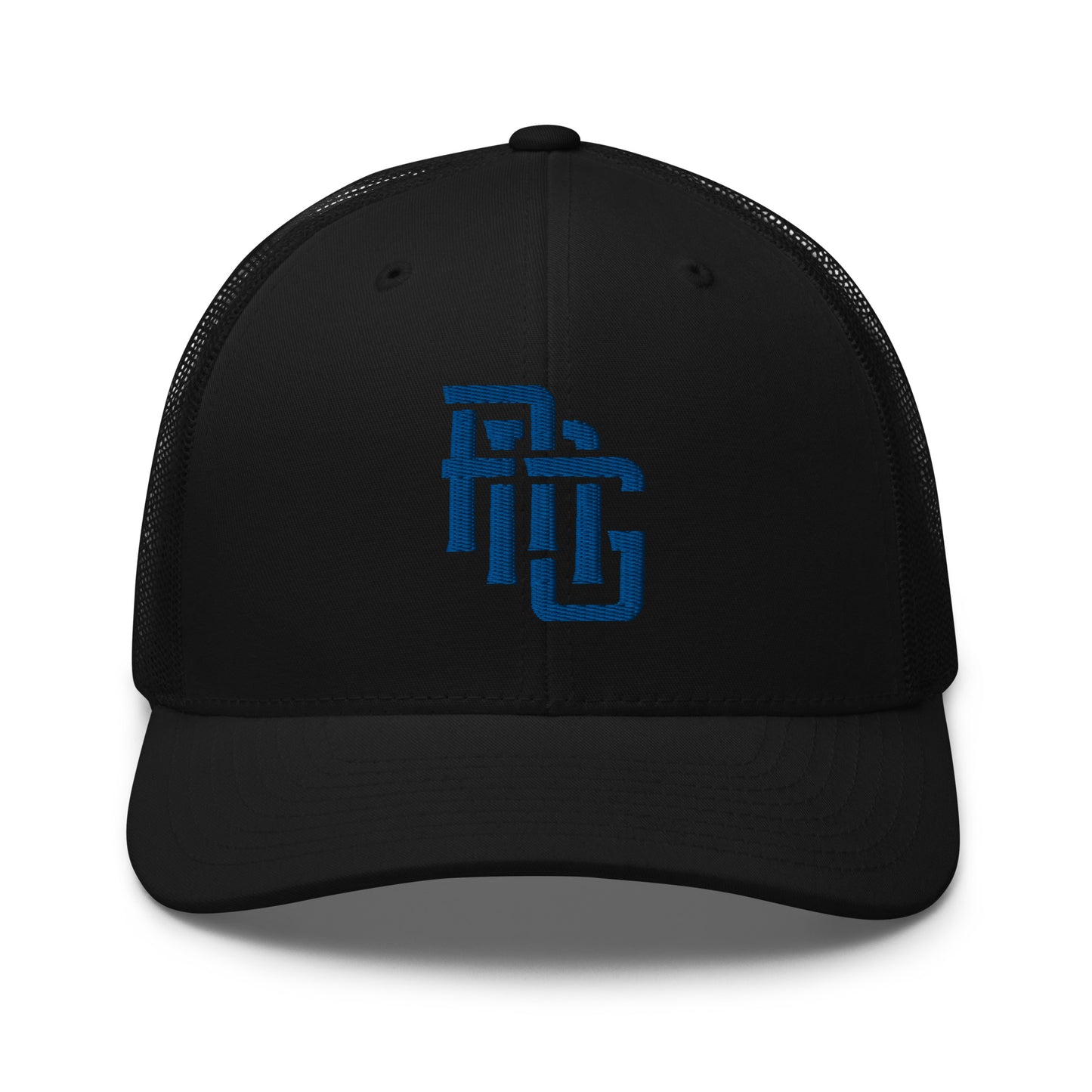 "ANG" Retro Trucker Hat | Yupoong 6606 | E Luna CLASSIC Solocrest 1 Royal Thread Front Logo