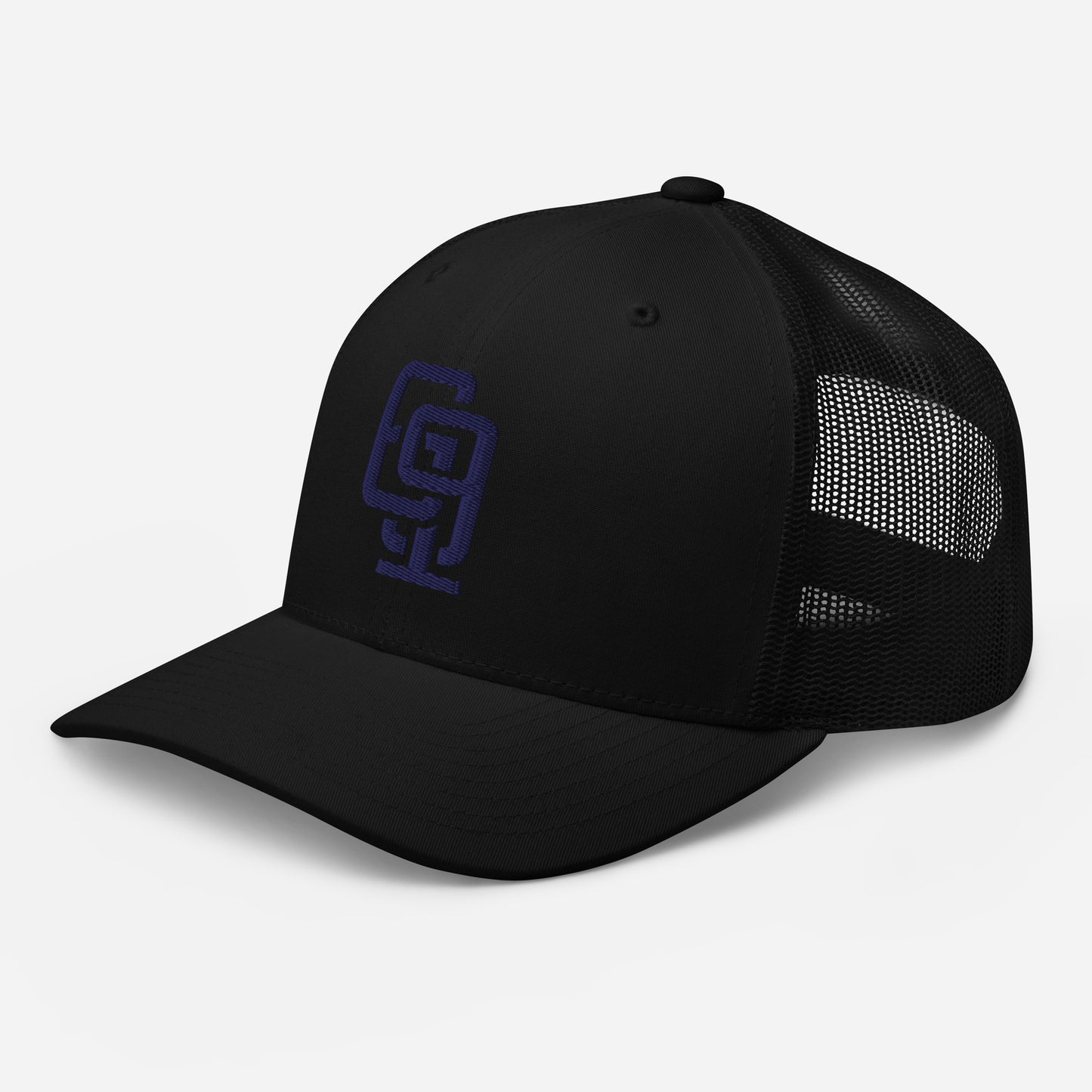 "619" Retro Trucker Hat | Yupoong 6606 | E Luna Brand CLASSIC Solocrest 1 Navy Thread Front Logo