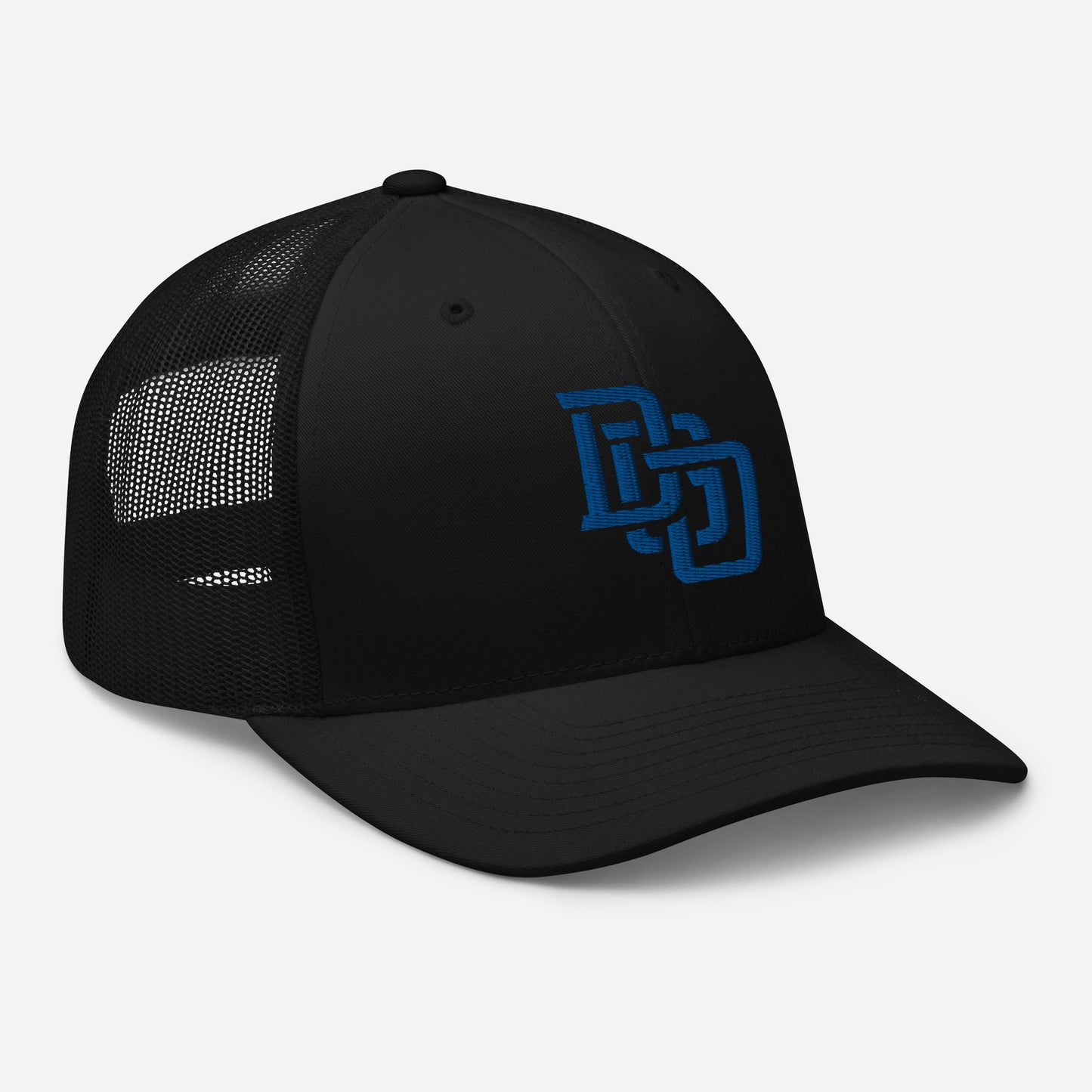 "DGO" Retro Trucker Hat | Yupoong 6606 | E Luna CLASSIC Solocrest 1 Royal Thread Front Logo