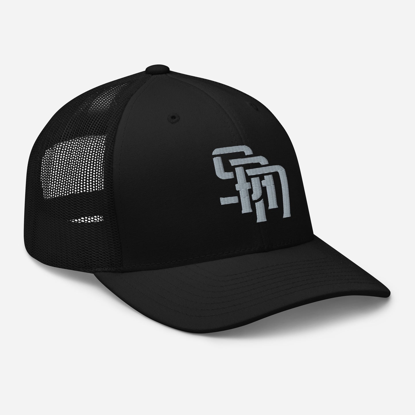 "SAN" Retro Trucker Hat | Yupoong 6606 | E Luna Brand CLASSIC Solocrest 1 Grey Thread Front Logo