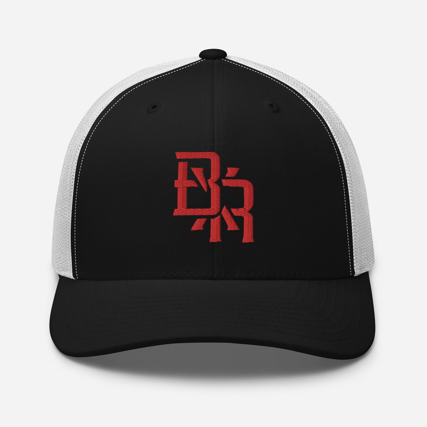 "BXR" Retro Trucker Hat | Yupoong 6606 | E Luna CLASSIC Solocrest 1 Red Thread Front Logo