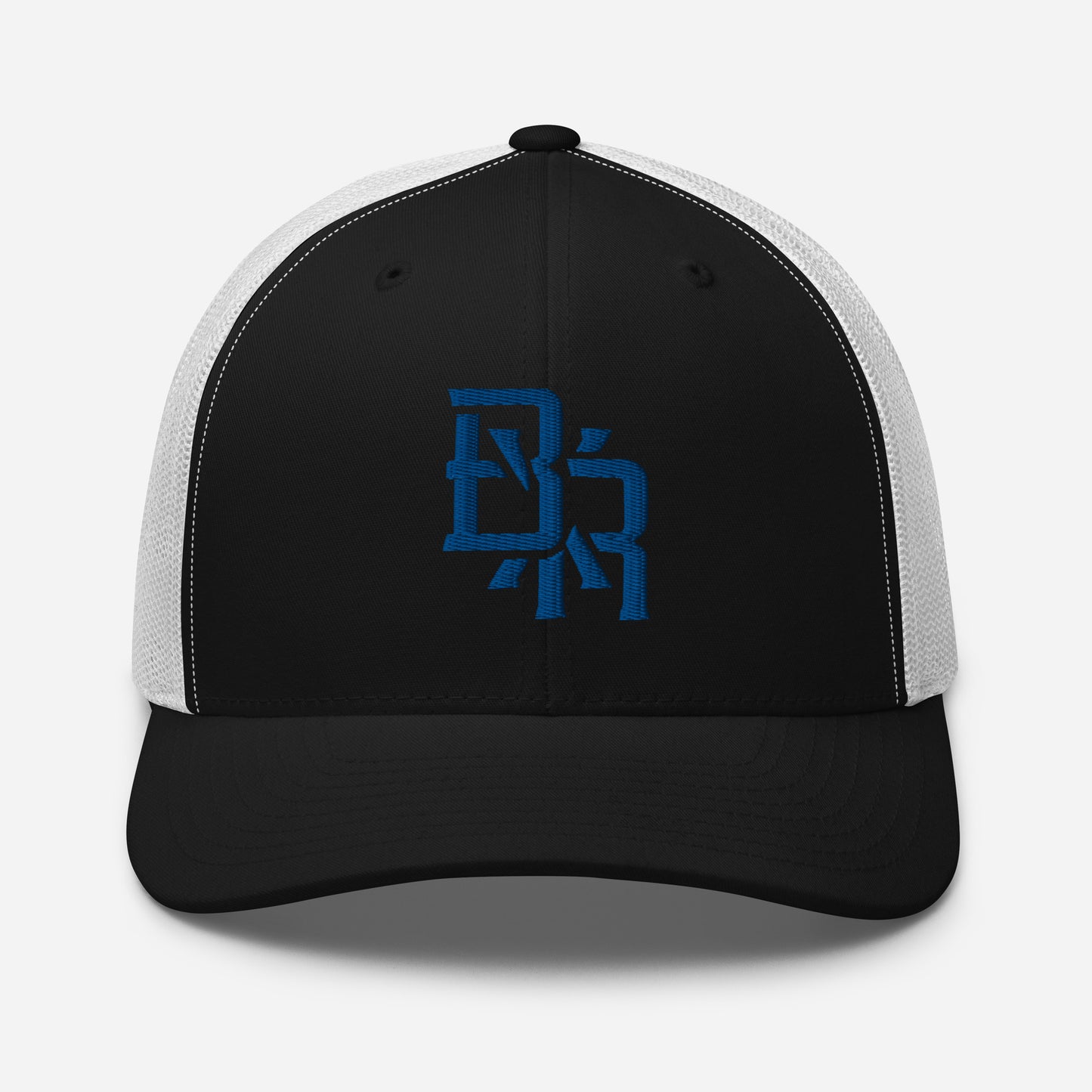 "BXR" Retro Trucker Hat | Yupoong 6606 | E Luna CLASSIC Solocrest 1 Royal Thread Front Logo