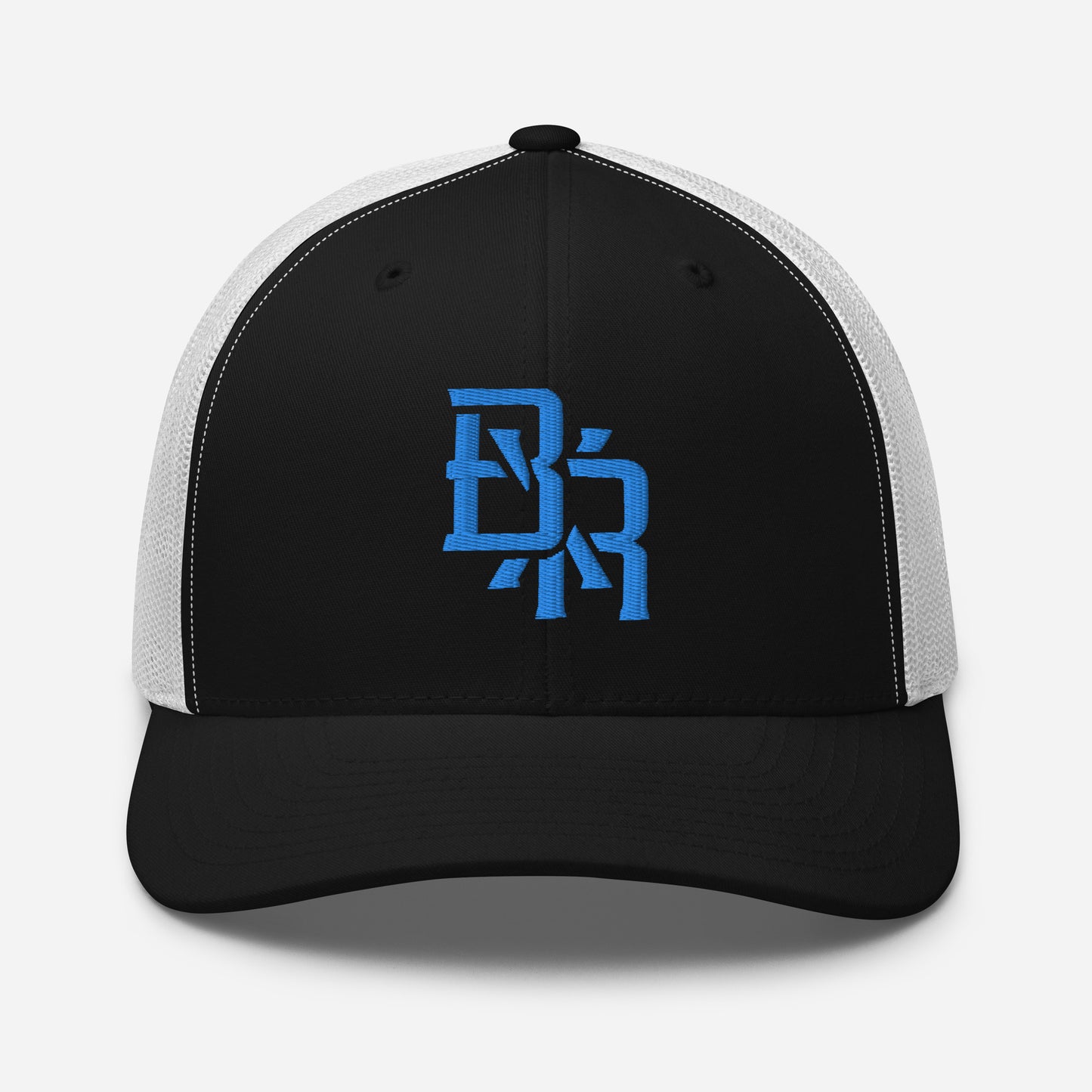 "BXR" Retro Trucker Hat | Yupoong 6606 | E Luna CLASSIC Solocrest 1 Aqua/Teal Thread Front Logo