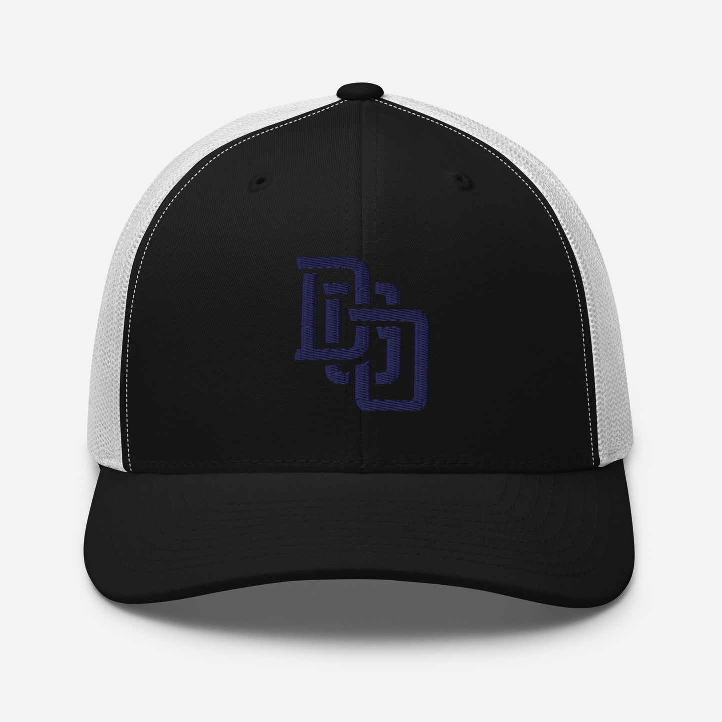 "DGO" Retro Trucker Hat | Yupoong 6606 | E Luna CLASSIC Solocrest 1 Navy Thread Front Logo