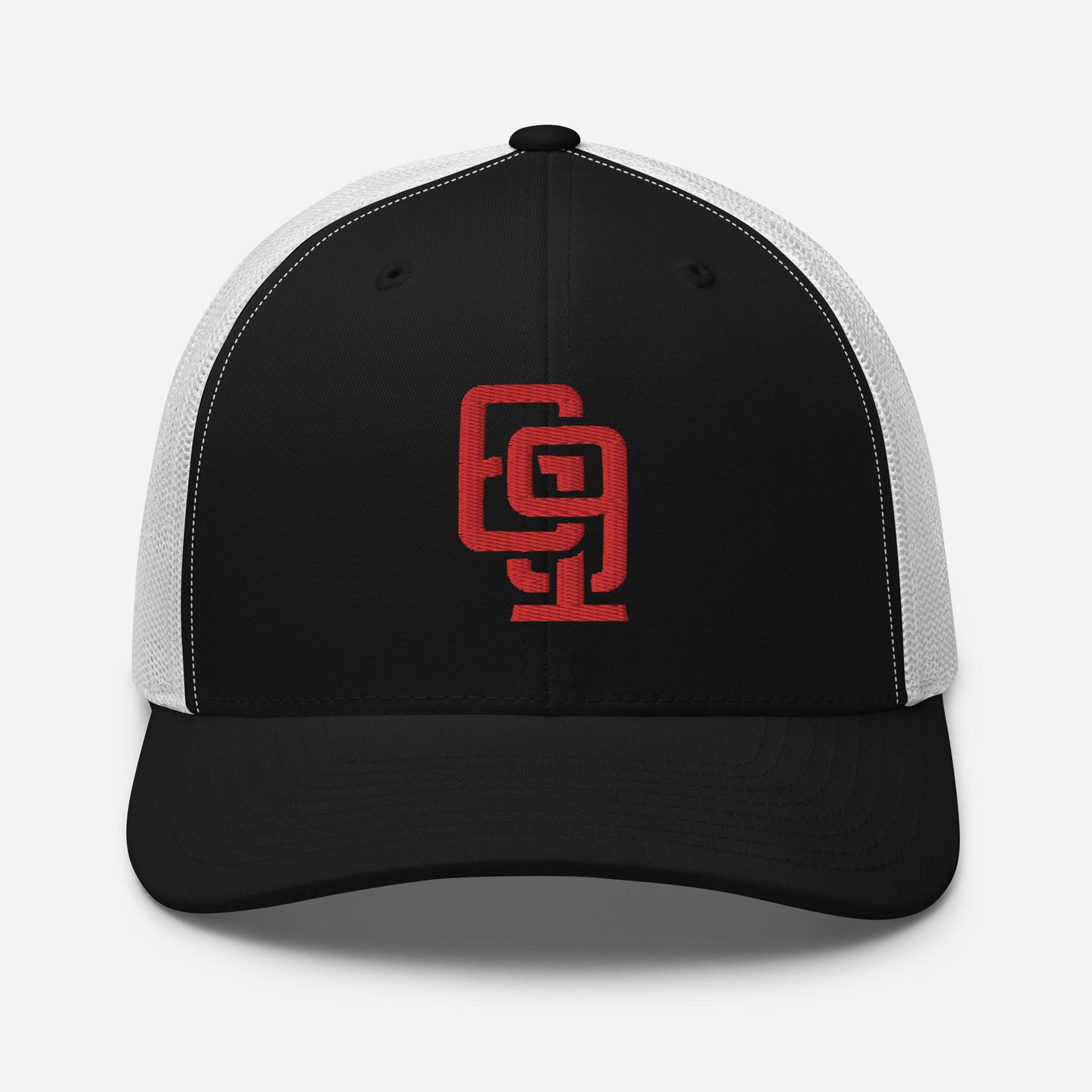 "619" Retro Trucker Hat | Yupoong 6606 | E Luna Brand CLASSIC Solocrest 1 Red Thread Front Logo