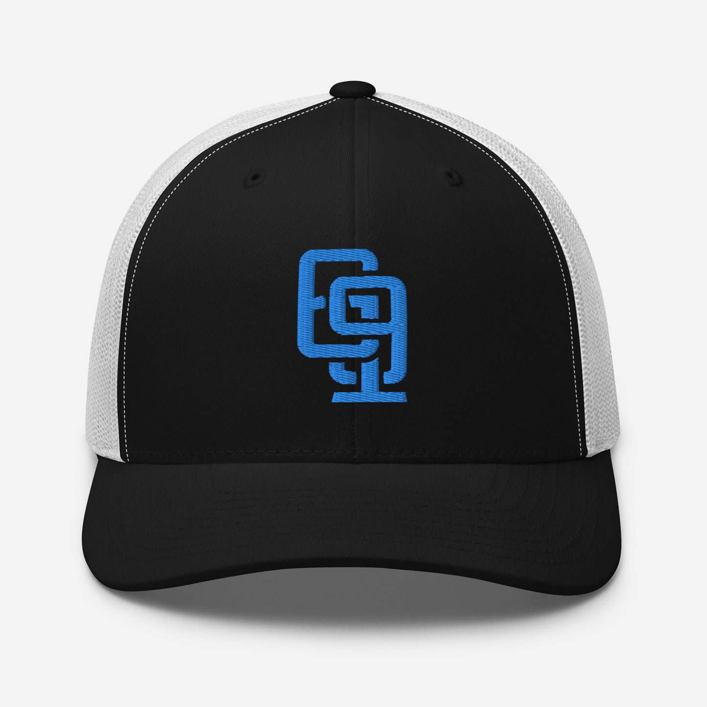 "619" Retro Trucker Hat | Yupoong 6606 | E Luna Brand CLASSIC Solocrest 1 Aqua/Teal Thread Front Logo