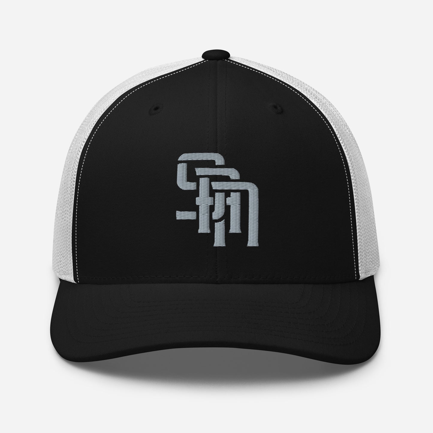"SAN" Retro Trucker Hat | Yupoong 6606 | E Luna Brand CLASSIC Solocrest 1 Grey Thread Front Logo