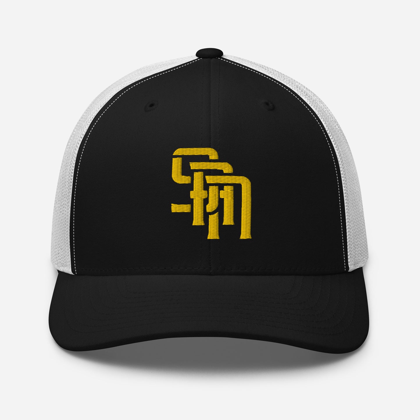 "SAN" Retro Trucker Hat | Yupoong 6606 | E Luna Brand CLASSIC Solocrest 1 Gold Thread Front Logo