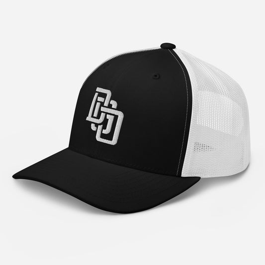 Gorra trucker retro "DGO" | E Luna Brand CLASSIC | 1 logo de hilo blanco | Edición 3D puff