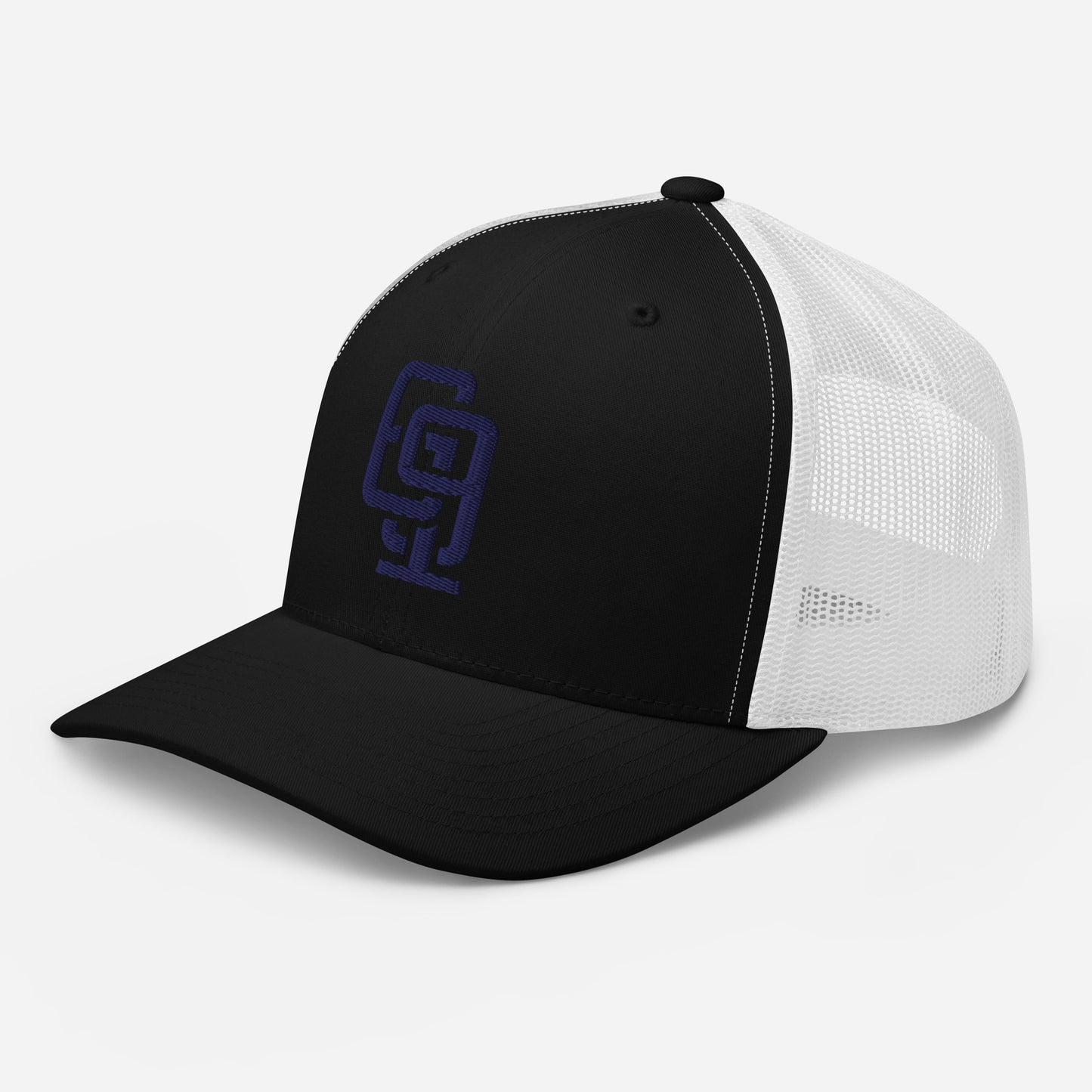 "619" Retro Trucker Hat | Yupoong 6606 | E Luna Brand CLASSIC Solocrest 1 Navy Thread Front Logo