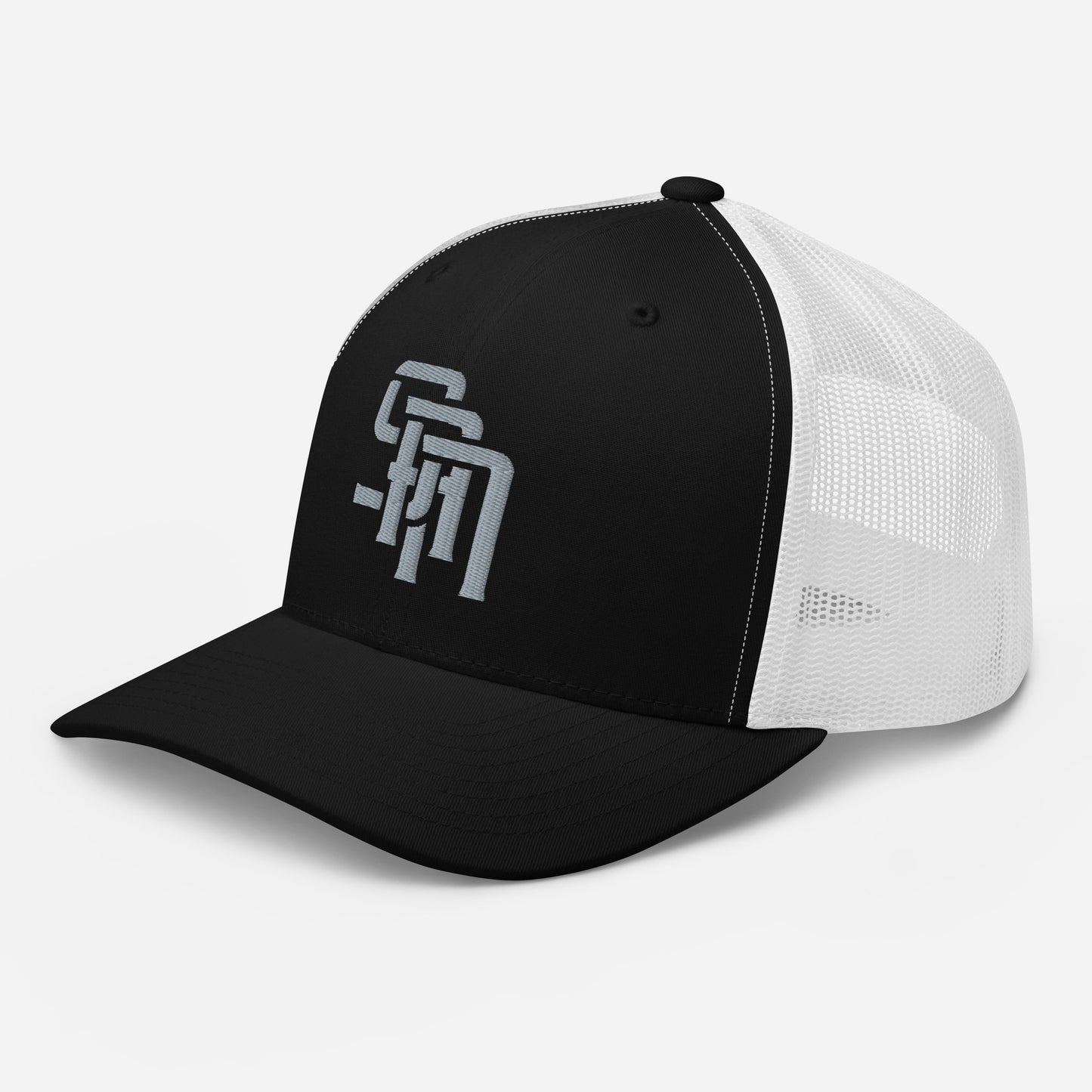 "SAN" Retro Trucker Hat | Yupoong 6606 | E Luna Brand CLASSIC Solocrest 1 Grey Thread Front Logo