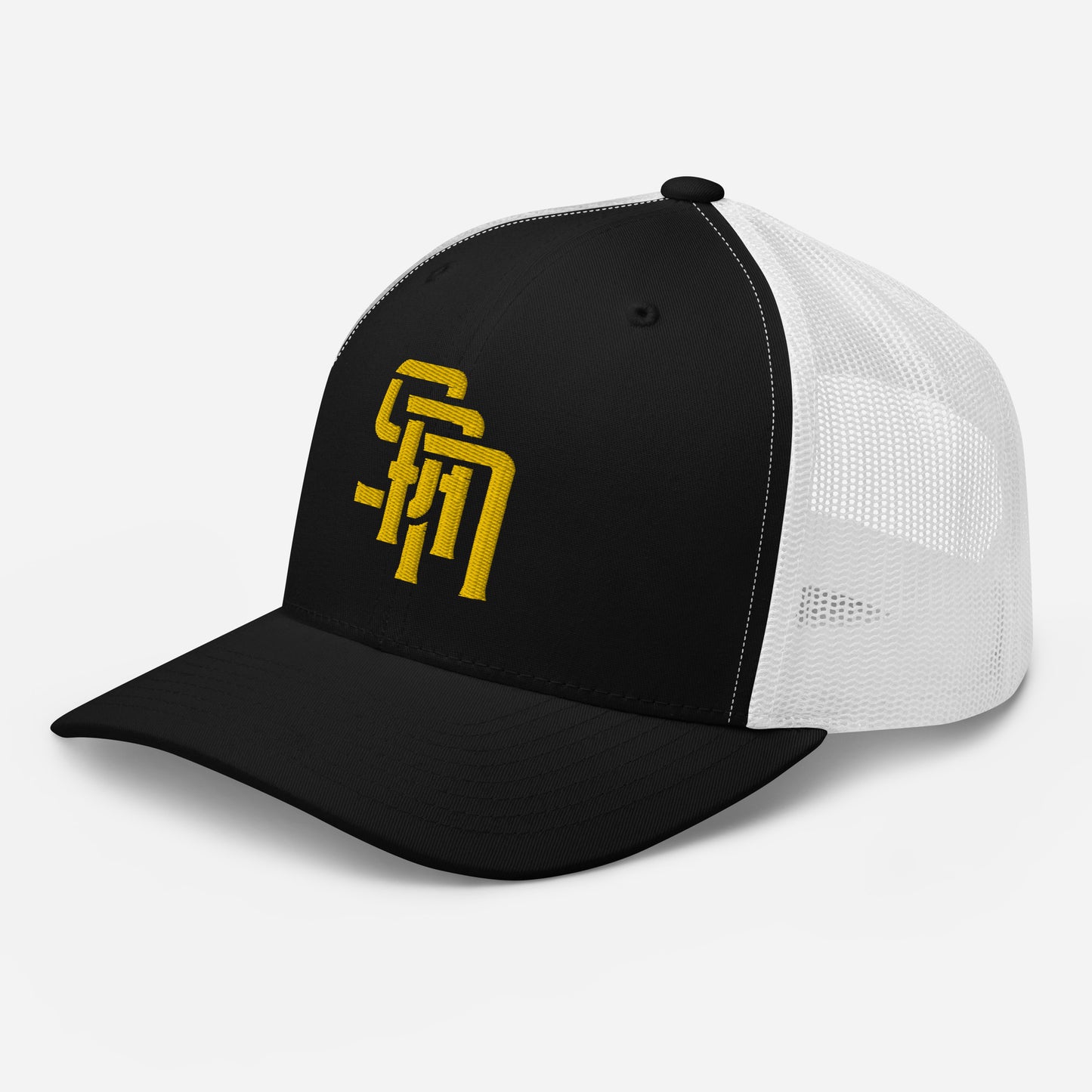 "SAN" Retro Trucker Hat | Yupoong 6606 | E Luna Brand CLASSIC Solocrest 1 Gold Thread Front Logo