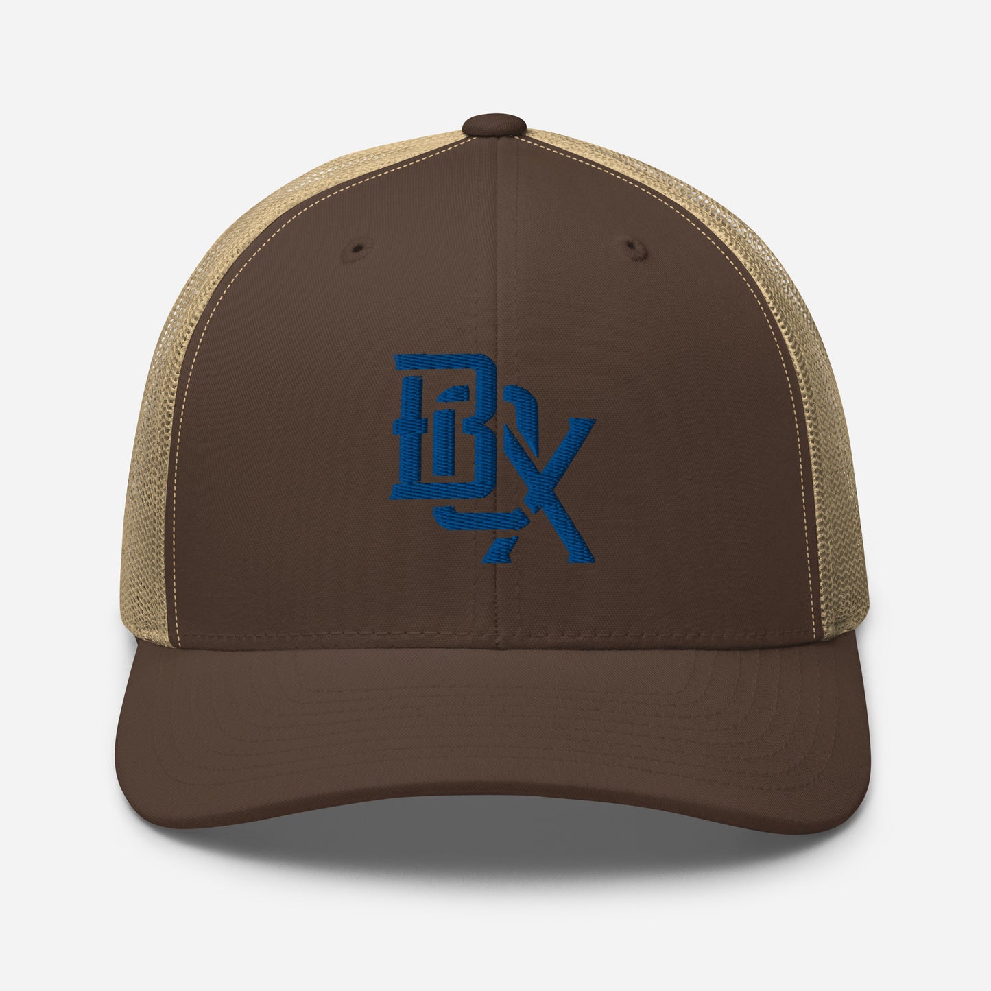 "BOX" Retro Trucker Hat | Yupoong 6606 | E Luna CLASSIC Solocrest 1 Royal Thread Front Logo