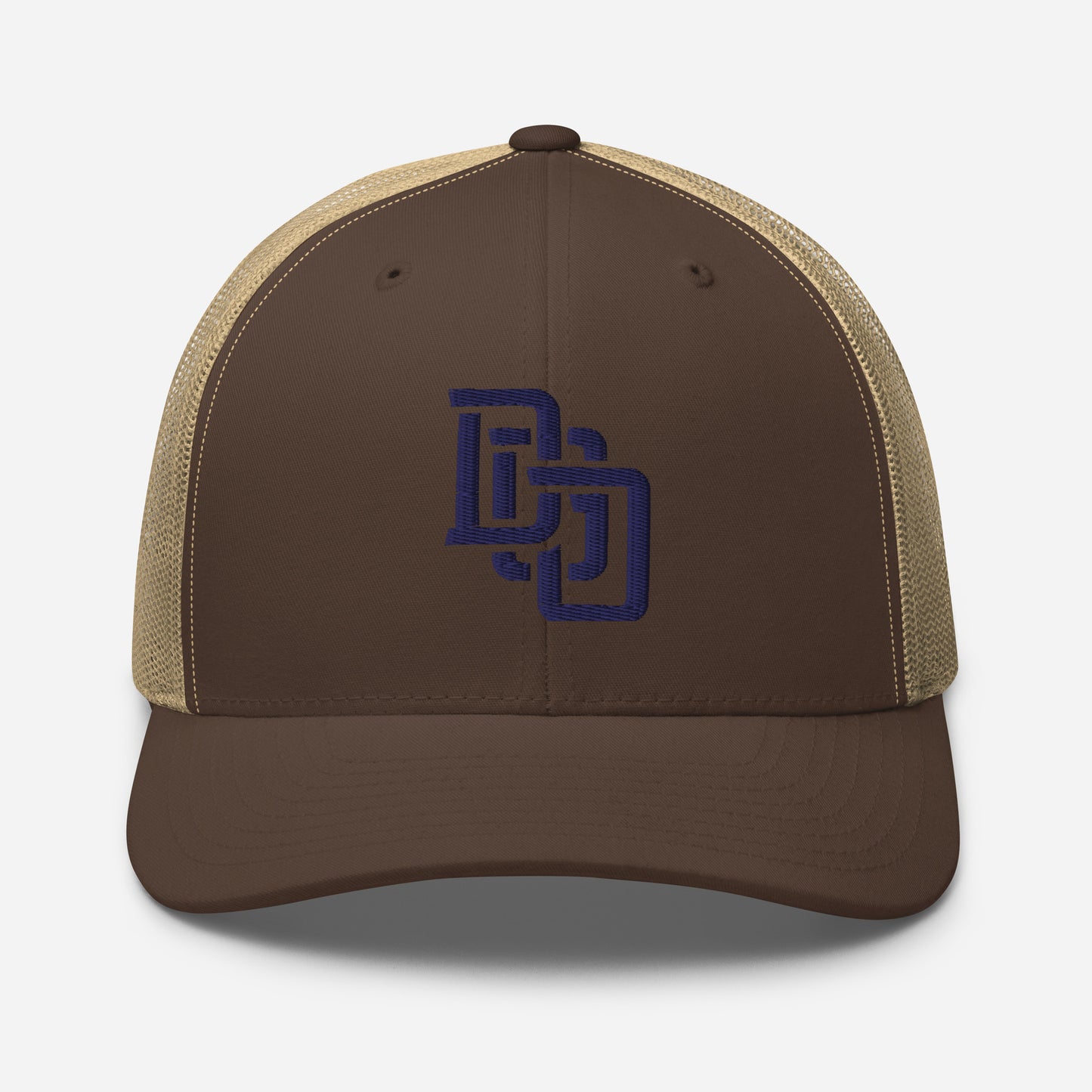 "DGO" Retro Trucker Hat | Yupoong 6606 | E Luna CLASSIC Solocrest 1 Navy Thread Front Logo