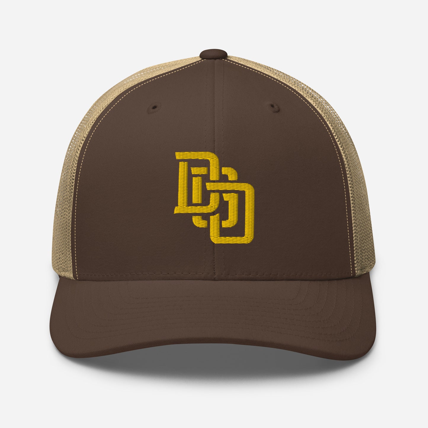 "DGO" Retro Trucker Hat | Yupoong 6606 | E Luna CLASSIC Solocrest 1 Gold Thread Front Logo