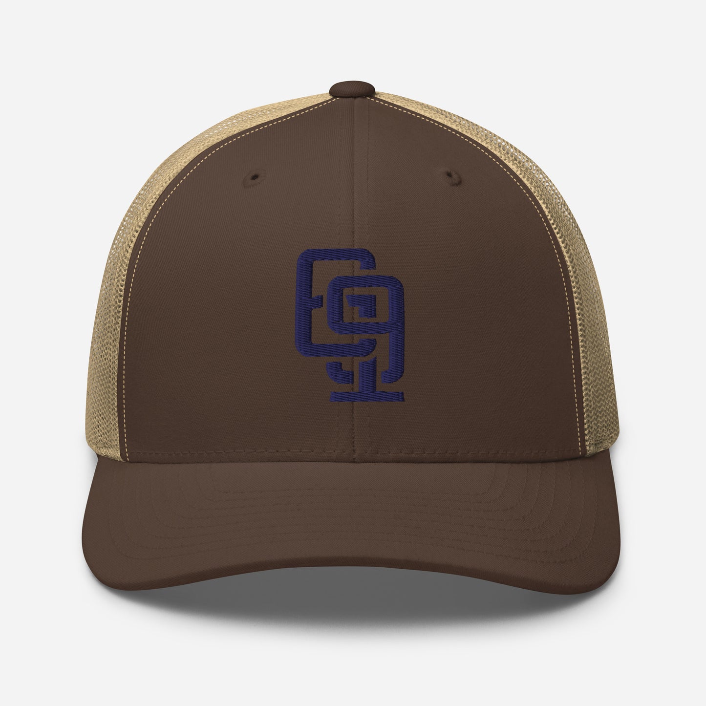 "619" Retro Trucker Hat | Yupoong 6606 | E Luna Brand CLASSIC Solocrest 1 Navy Thread Front Logo