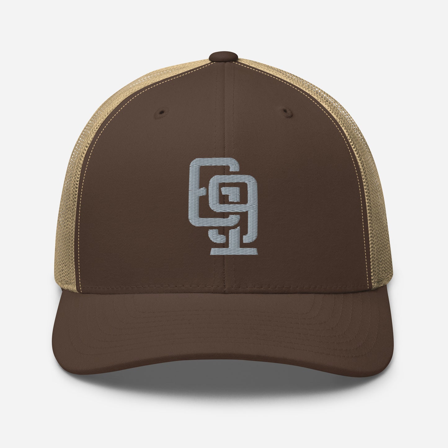 "619" Retro Trucker Hat | Yupoong 6606 | E Luna Brand CLASSIC Solocrest 1 Grey Thread Front Logo