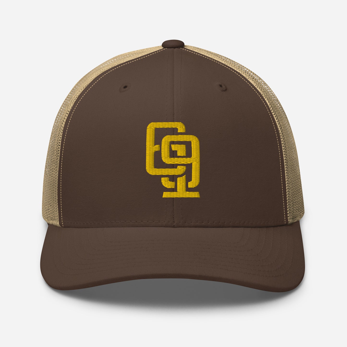 "619" Retro Trucker Hat | Yupoong 6606 | E Luna Brand CLASSIC Solocrest 1 Gold Thread Front Logo