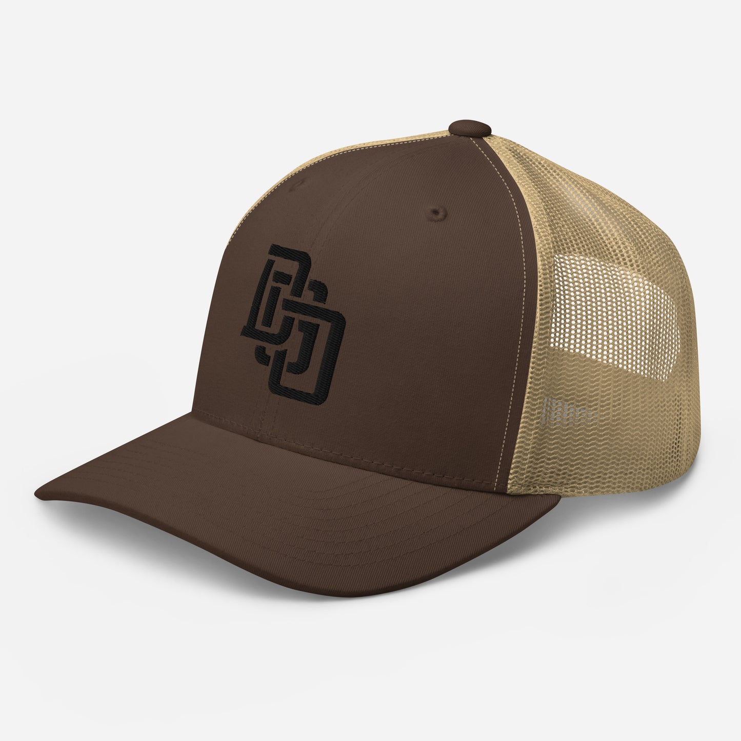 "DGO" Retro Trucker Hat | Yupoong 6606 | E Luna CLASSIC Solocrest 1 Black Thread Front Logo
