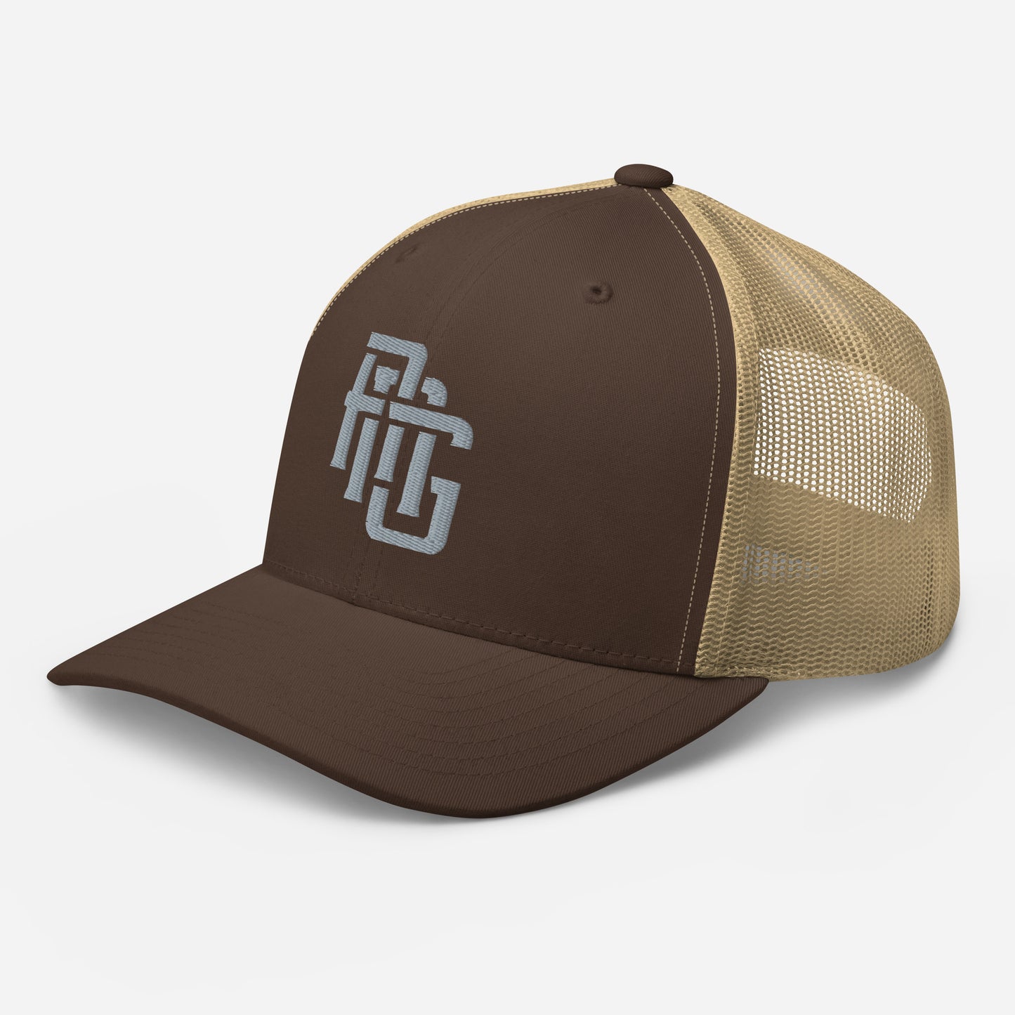"ANG" Retro Trucker Hat | Yupoong 6606 | E Luna CLASSIC Solocrest 1 Grey Thread Front Logo
