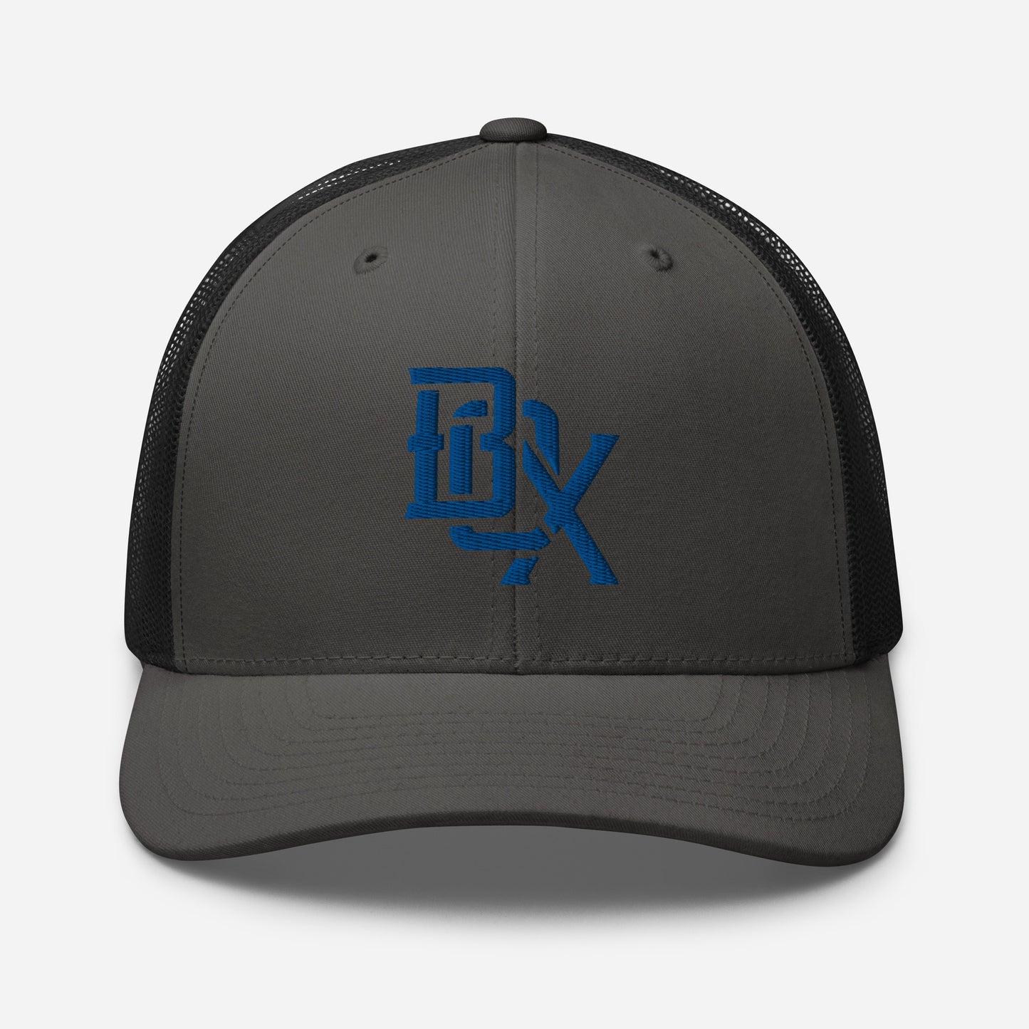 "BOX" Retro Trucker Hat | Yupoong 6606 | E Luna CLASSIC Solocrest 1 Royal Thread Front Logo