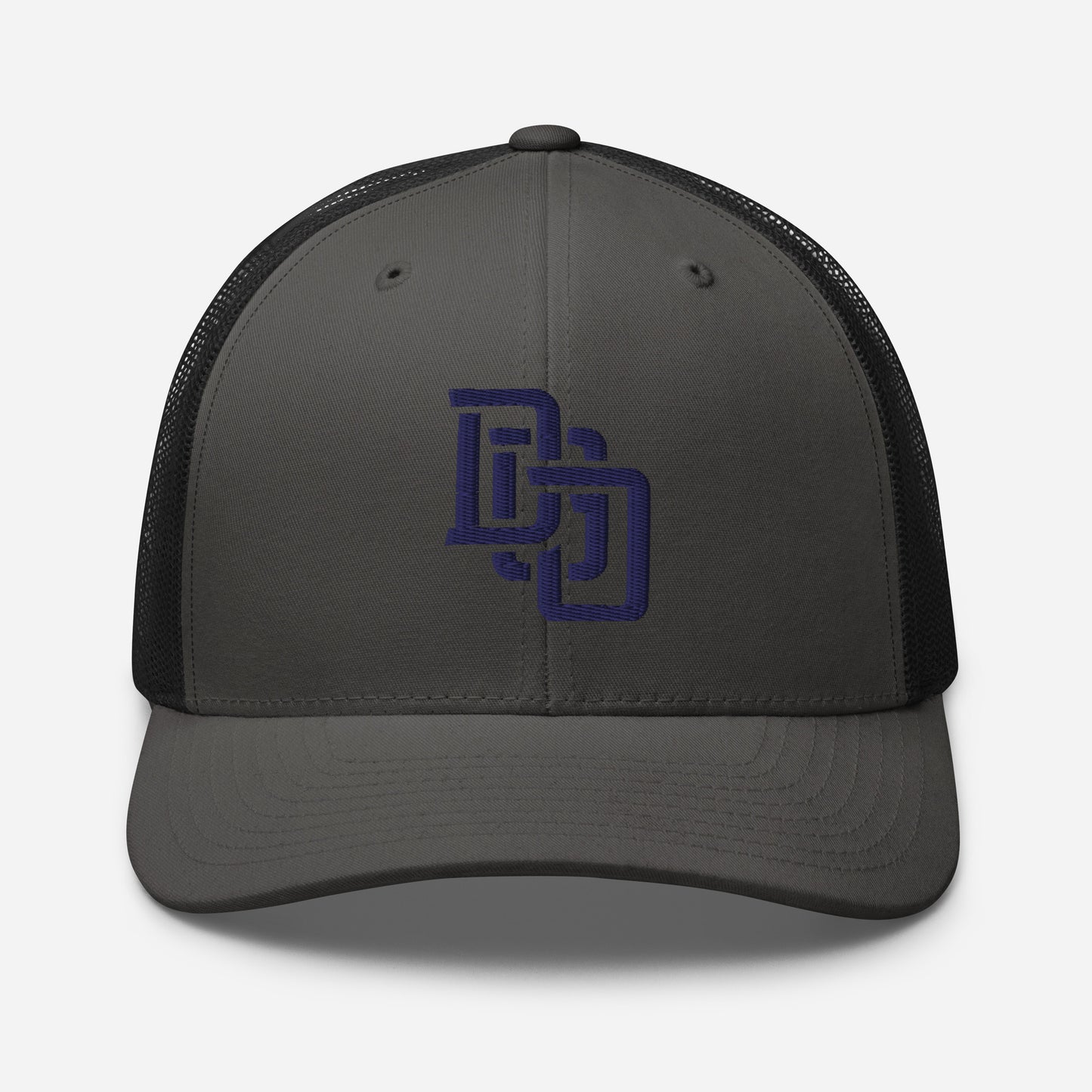 "DGO" Retro Trucker Hat | Yupoong 6606 | E Luna CLASSIC Solocrest 1 Navy Thread Front Logo