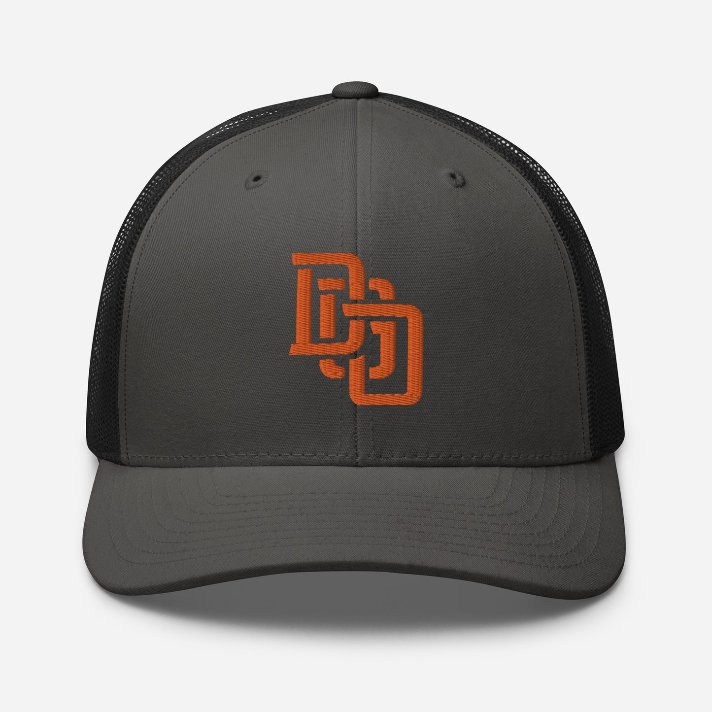 "DGO" Retro Trucker Hat | Yupoong 6606 | E Luna CLASSIC Solocrest 1 Orange Thread Front Logo